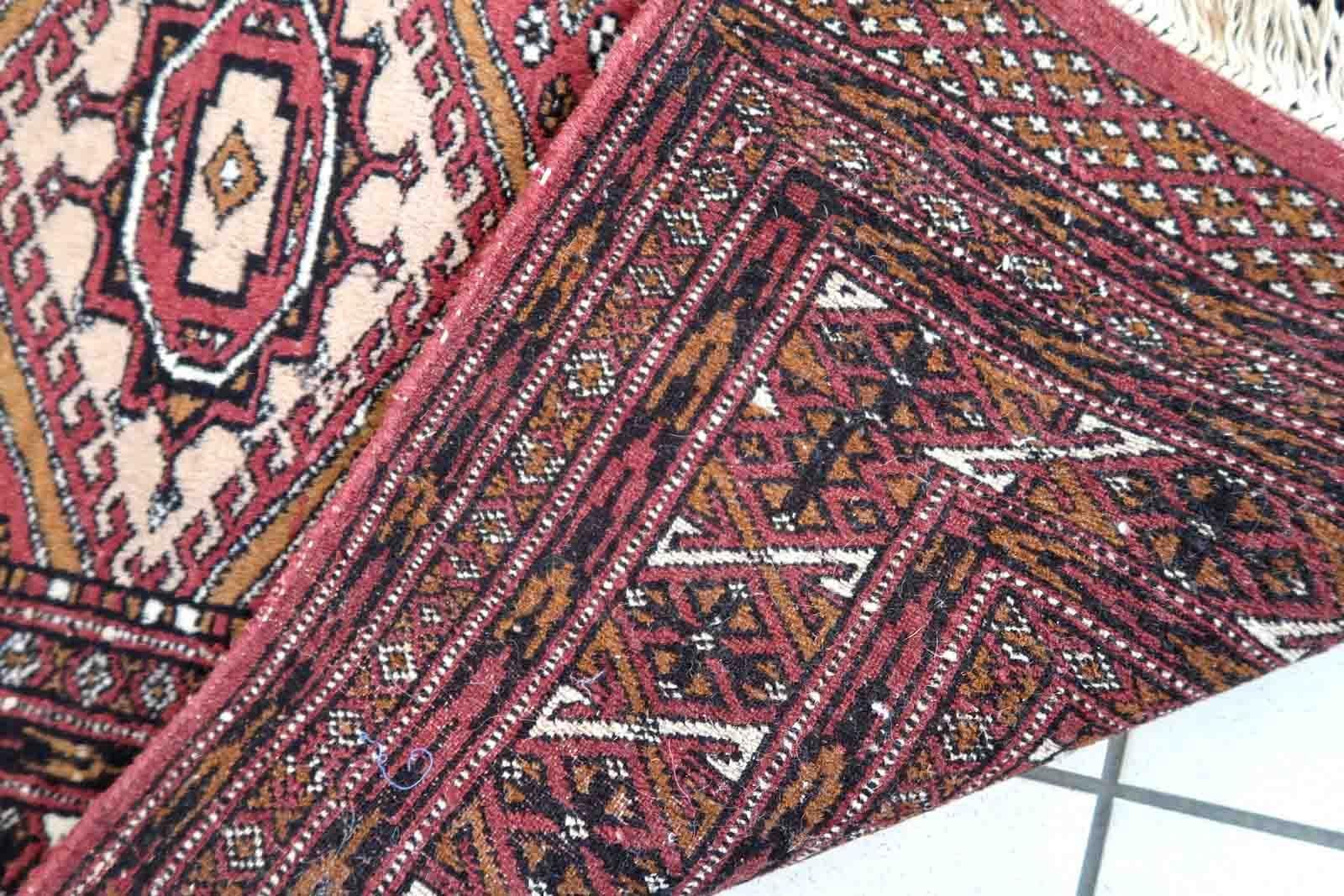 Hand-Knotted Handmade Vintage Afghan Ersari Rug, 1970s, 1C846 For Sale