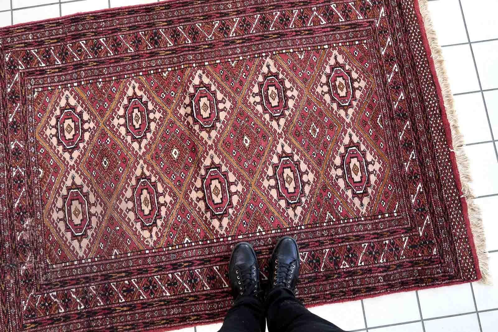 Handmade Vintage Afghan Ersari Rug, 1970s, 1C846 In Good Condition For Sale In Bordeaux, FR