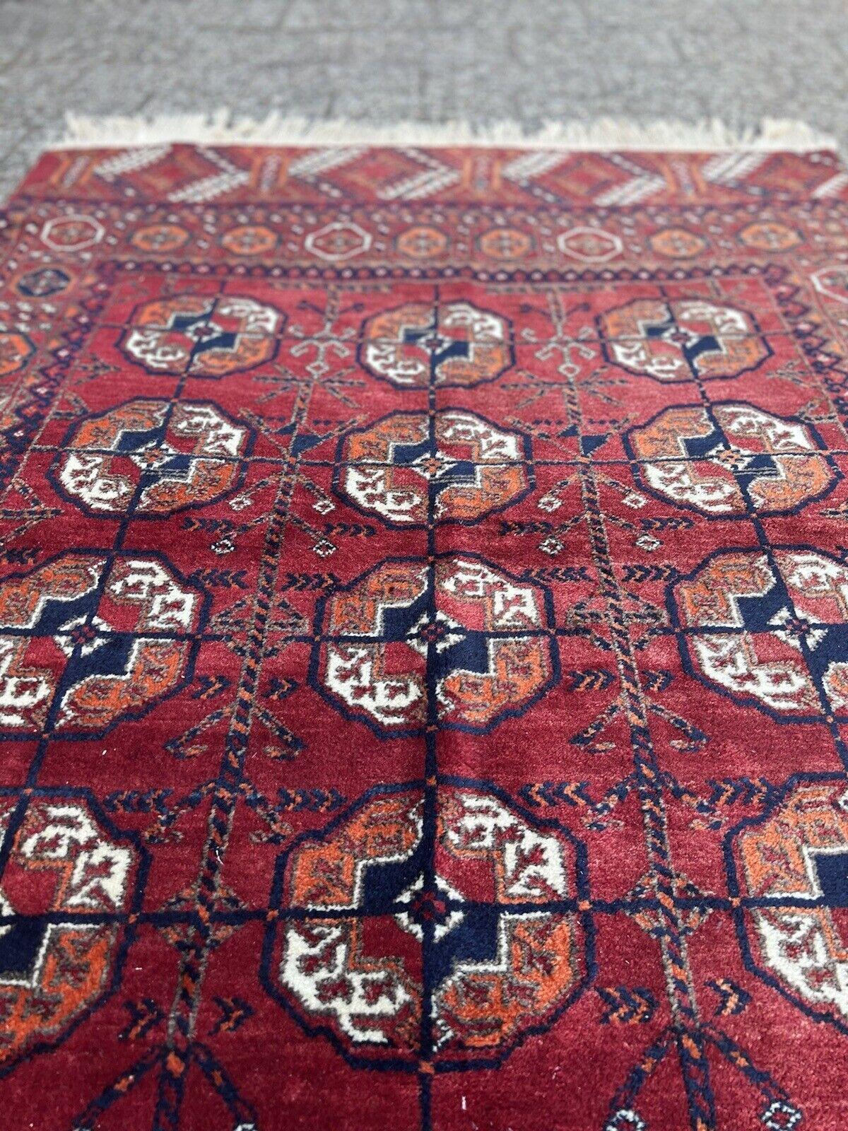 Handmade Vintage Afghan Ersari Rug 3.2' x 4.6', 1970s - 1S33 For Sale 4