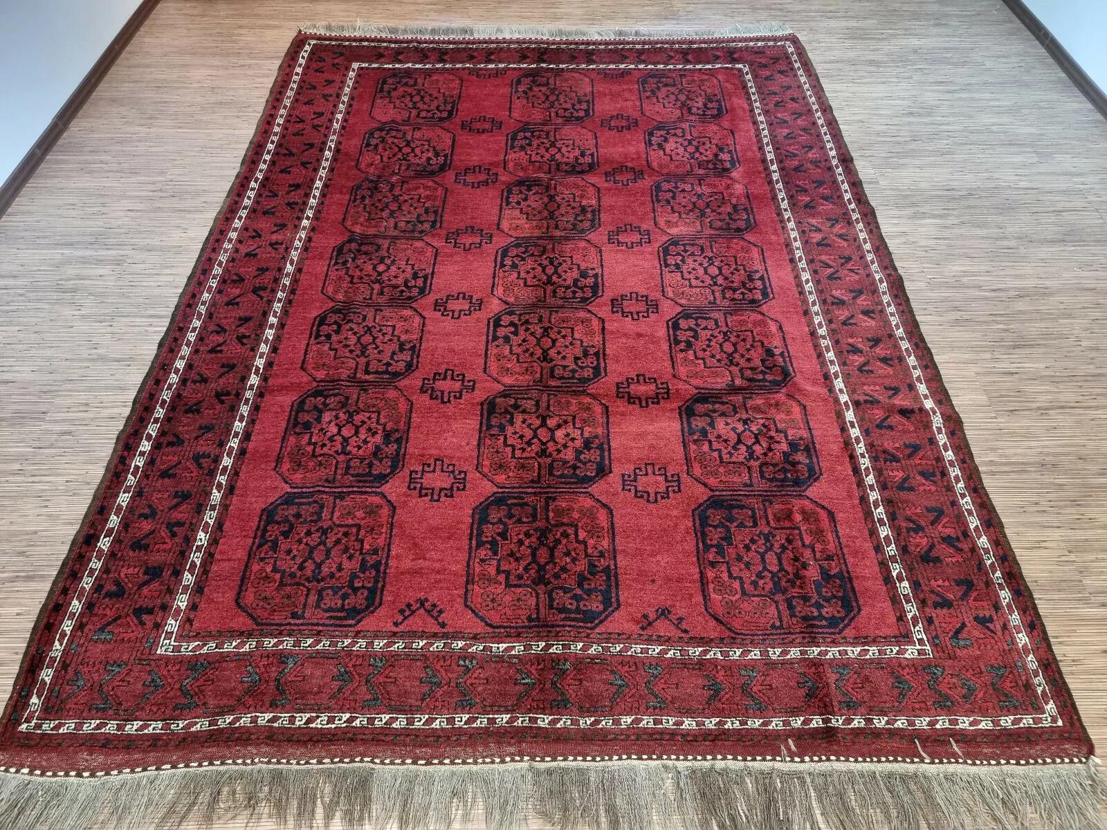 Handgefertigter afghanischer Ersari-Teppich 8' x 11', 1960er Jahre - 1D125 im Angebot 4