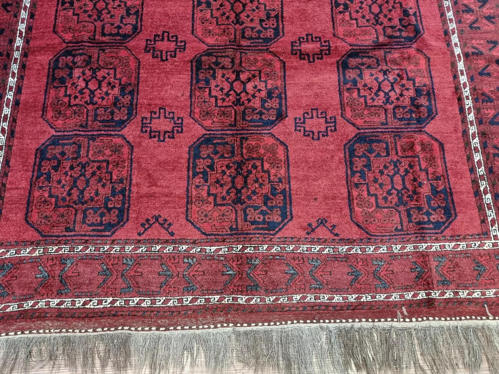 Handgefertigter afghanischer Ersari-Teppich 8' x 11', 1960er Jahre - 1D125 im Zustand „Gut“ im Angebot in Bordeaux, FR