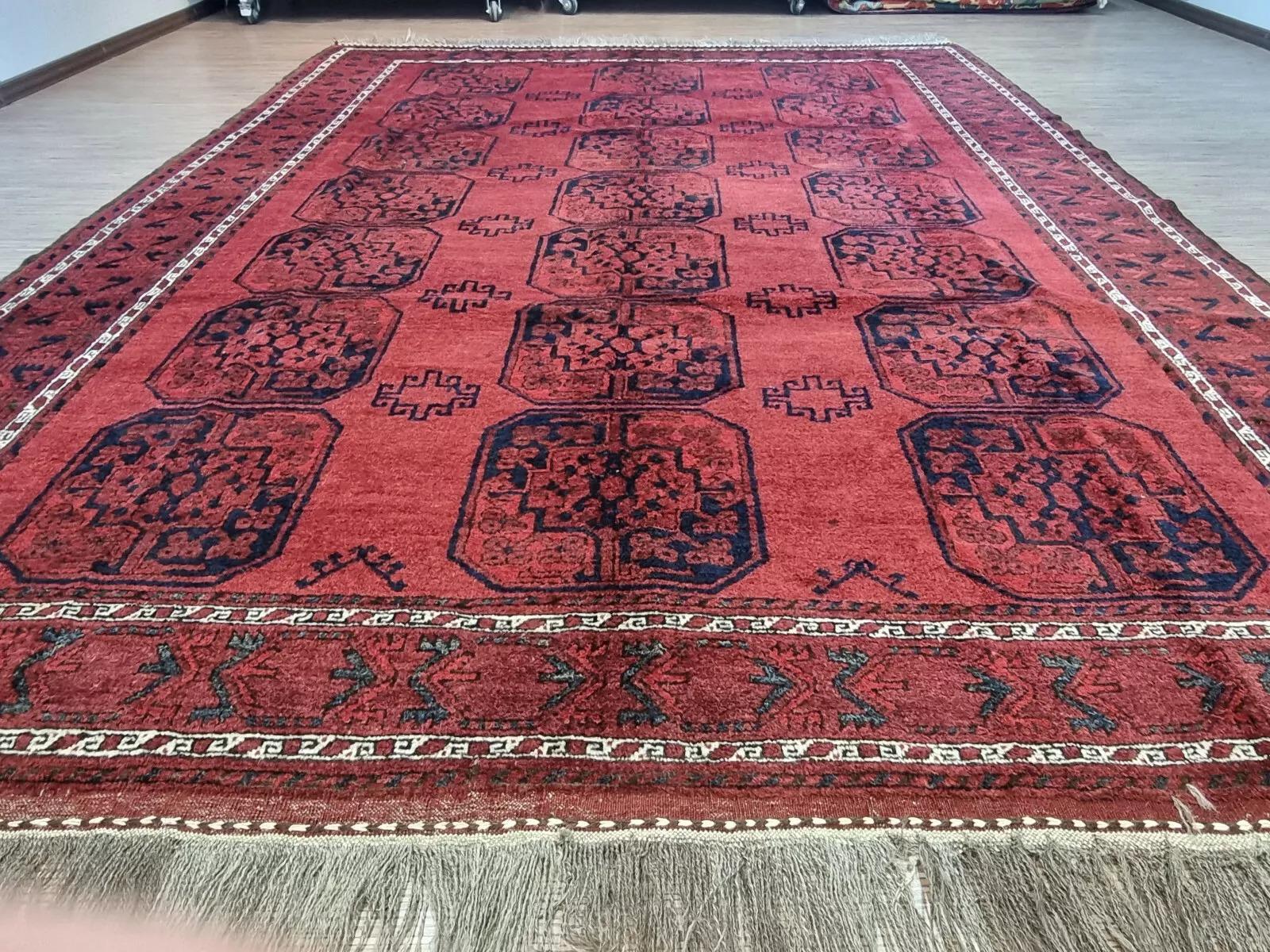 Handgefertigter afghanischer Ersari-Teppich 8' x 11', 1960er Jahre - 1D125 im Angebot 1