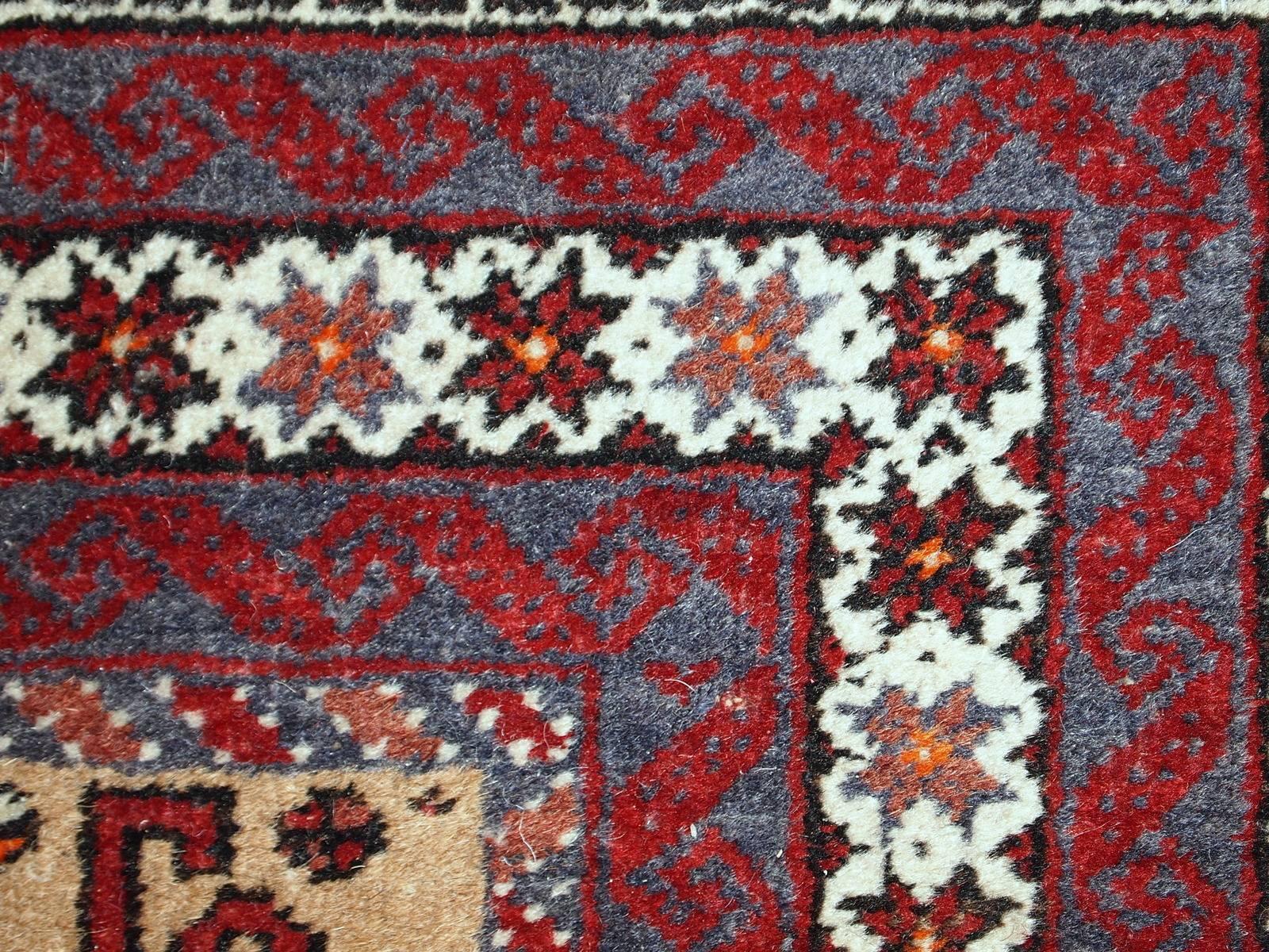 Handmade Vintage Afghan Ersari Rug, 1940s, 1C592 2