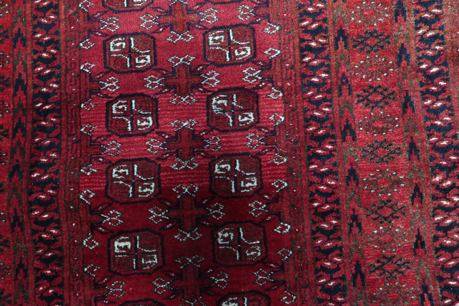 Handmade Vintage AFghan Ersari Runner Rug 3.5' x 9.2', 1960s, 1C1084 For Sale 4