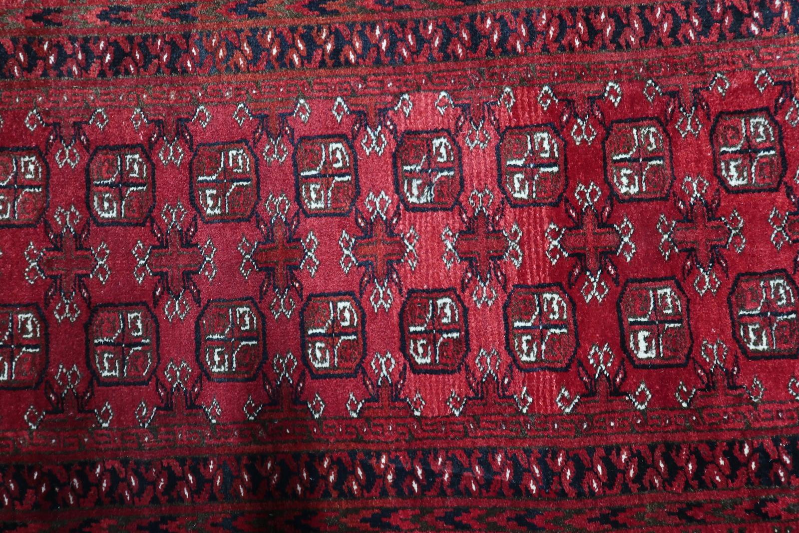 Handmade Vintage AFghan Ersari Runner Rug 3.5' x 9.2', 1960s, 1C1084 For Sale 5