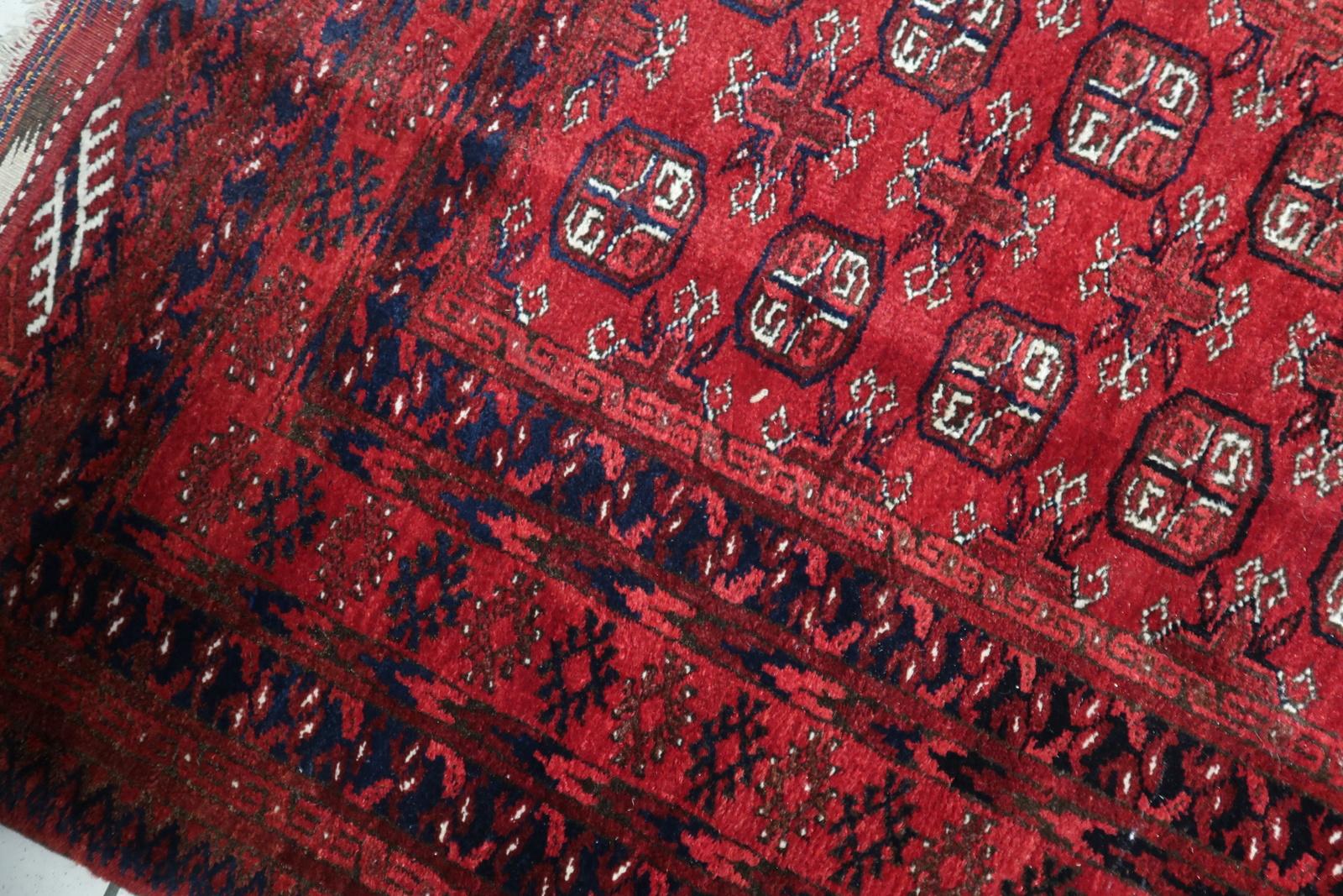 Handmade Vintage AFghan Ersari Runner Rug 3.5' x 9.2', 1960s, 1C1084 For Sale 7