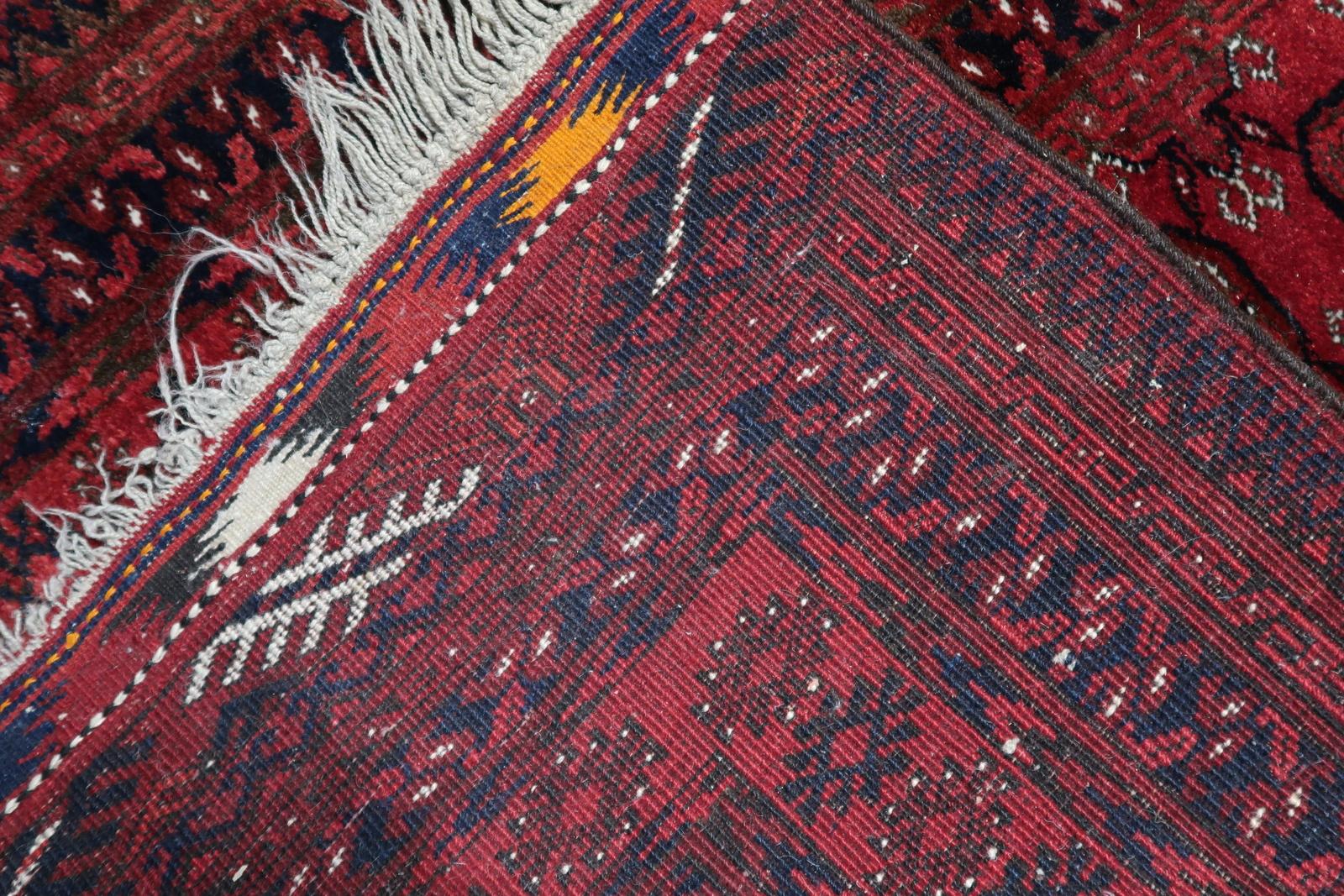 Handmade Vintage AFghan Ersari Runner Rug 3.5' x 9.2', 1960s, 1C1084 For Sale 9