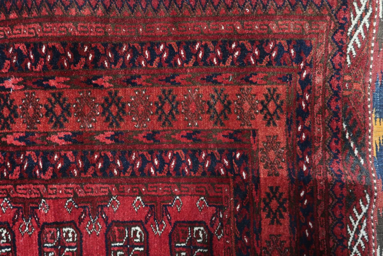 Hand-Knotted Handmade Vintage AFghan Ersari Runner Rug 3.5' x 9.2', 1960s, 1C1084 For Sale