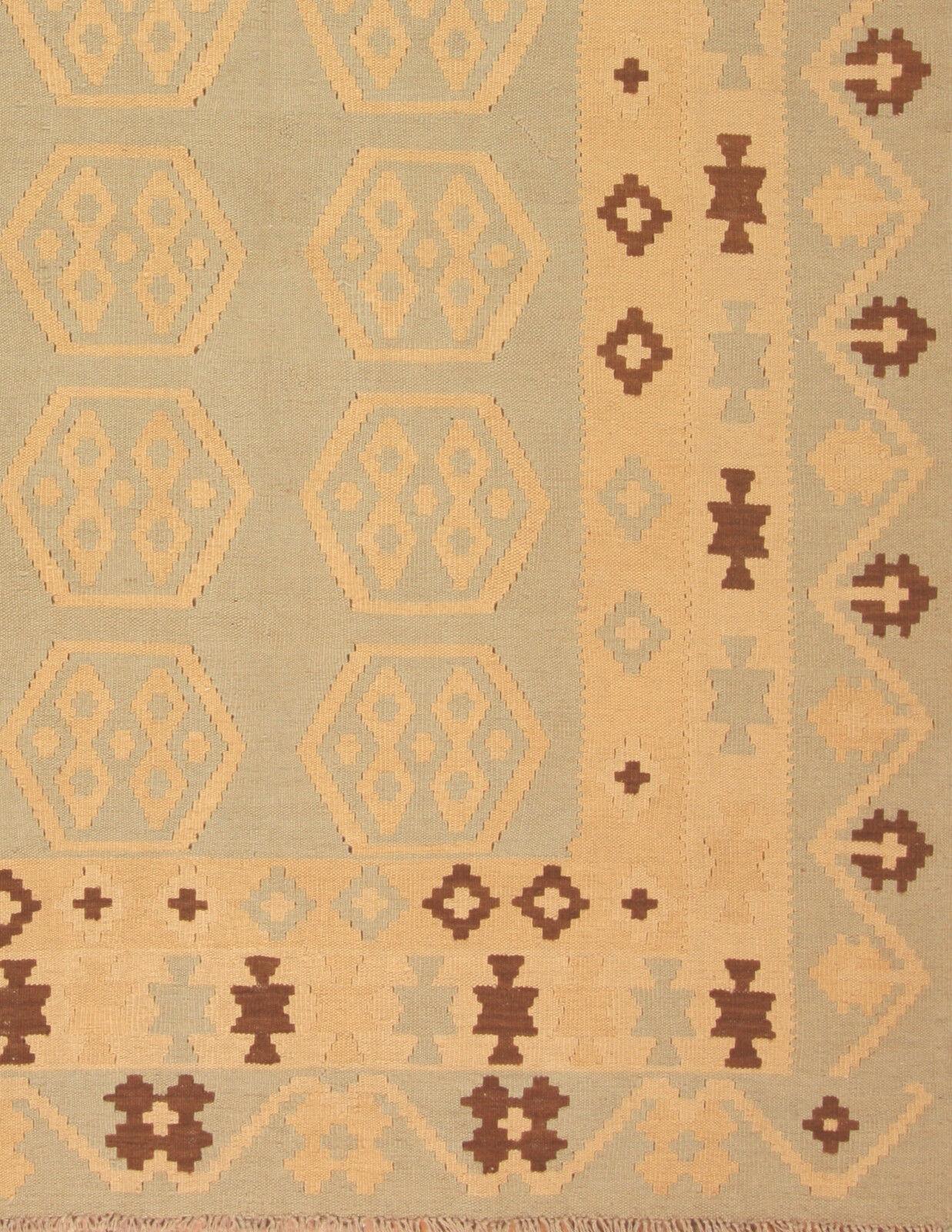 Handmade Vintage Afghan Flatweave Kilim 5.8' x 7.9', 1980s - 1T10 For Sale 4