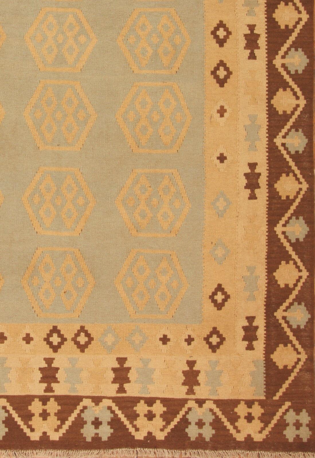 Handmade Vintage Afghan Flatweave Kilim 6.5' x 8', 1980s - 1T09 For Sale 4