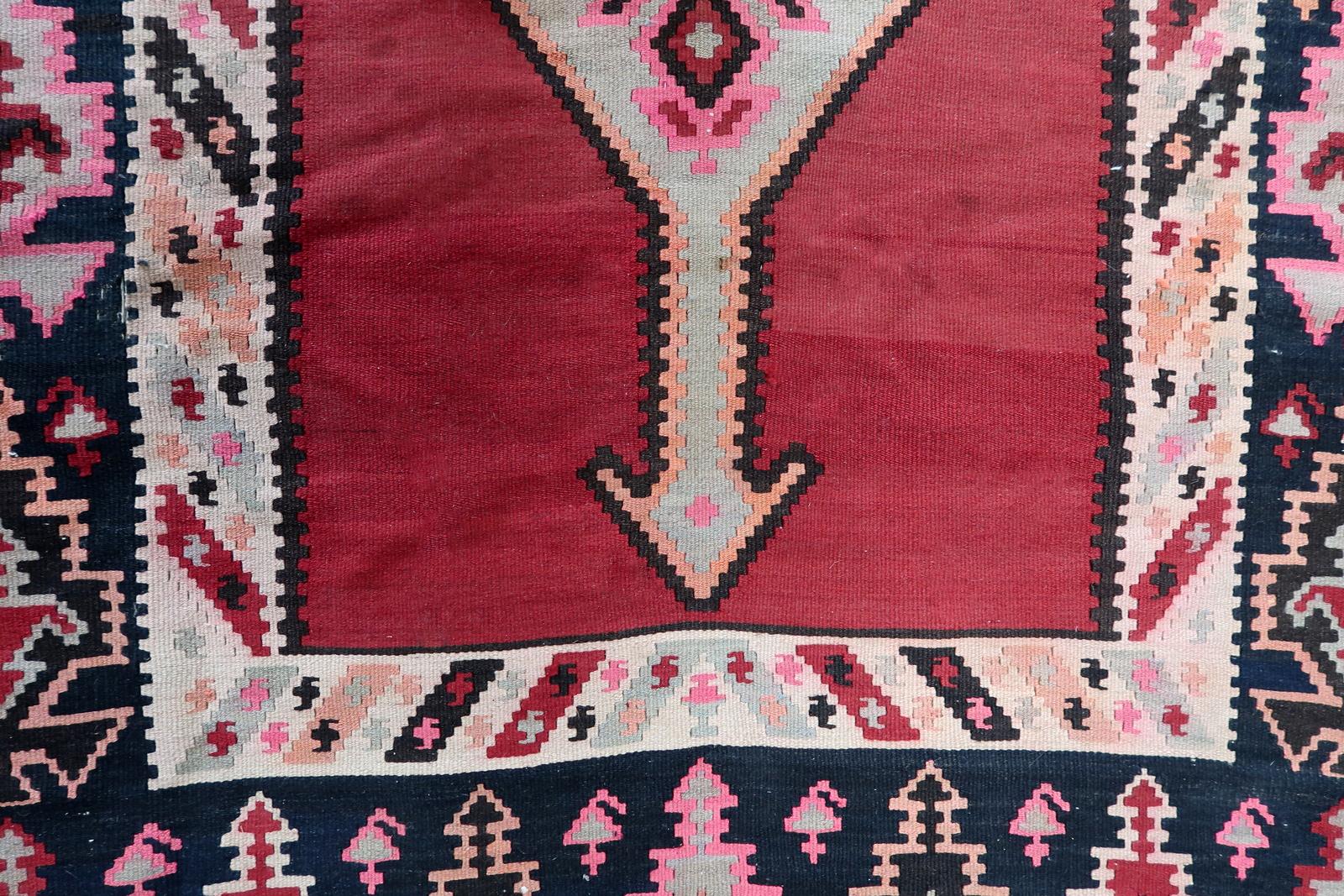 Handmade Vintage Afghan Herati Kilim 5.2' x 12.1', 1960s - 1C1101 For Sale 1