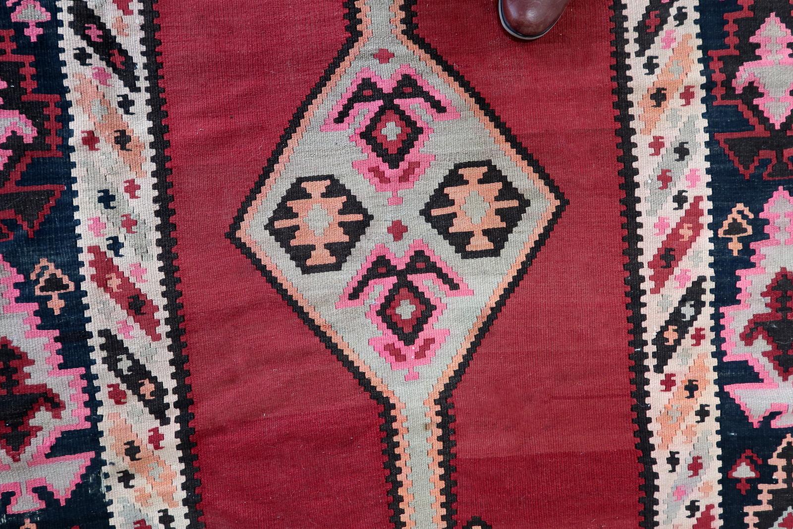 Handmade Vintage Afghan Herati Kilim 5.2' x 12.1', 1960s - 1C1101 For Sale 2