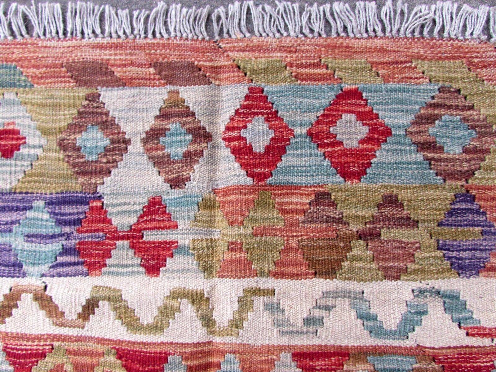 Handmade Vintage Afghan Kilim, 1970s, 1Q0259 1