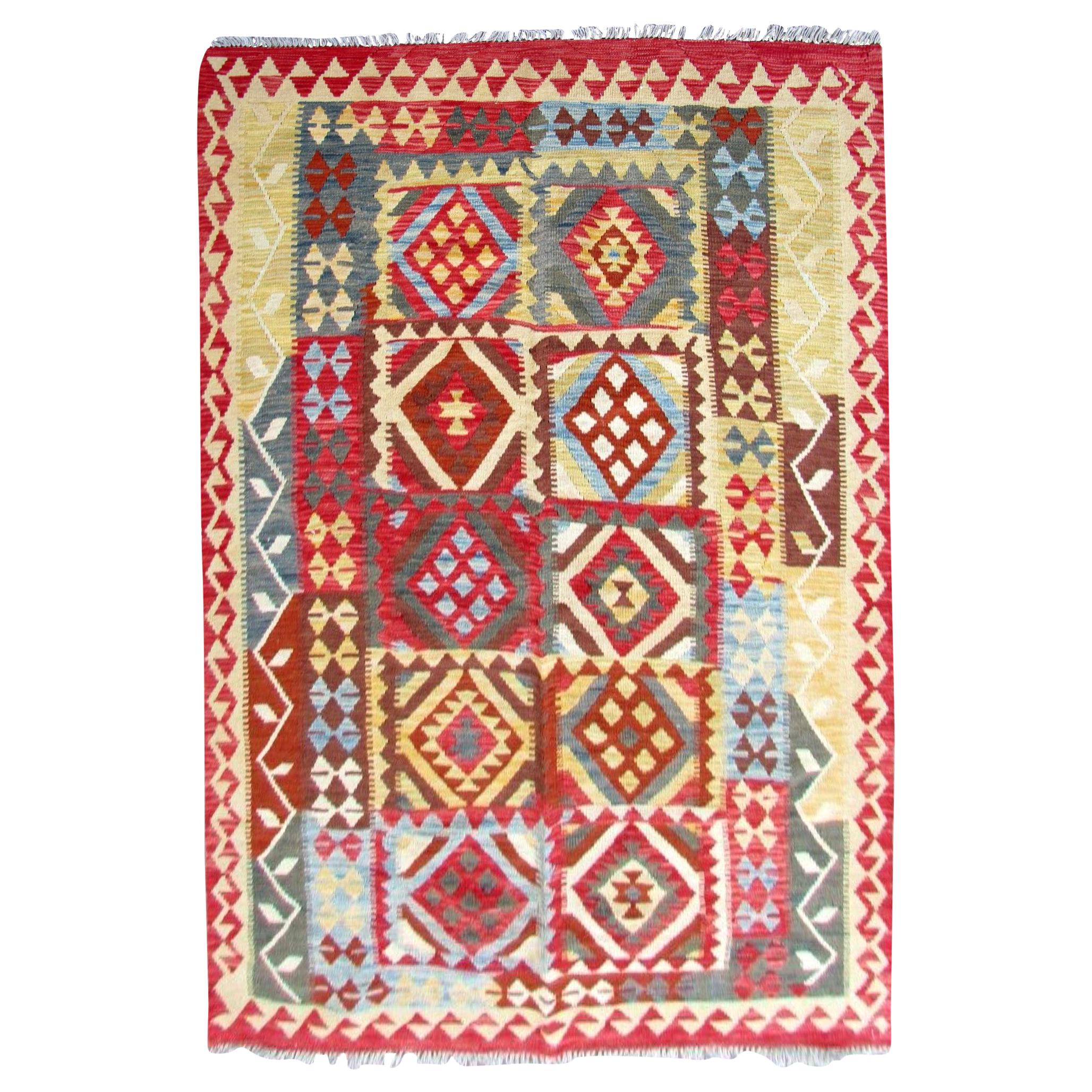 Handmade Vintage Afghan Ersari Mat, 1970s, 1C633 at 1stDibs
