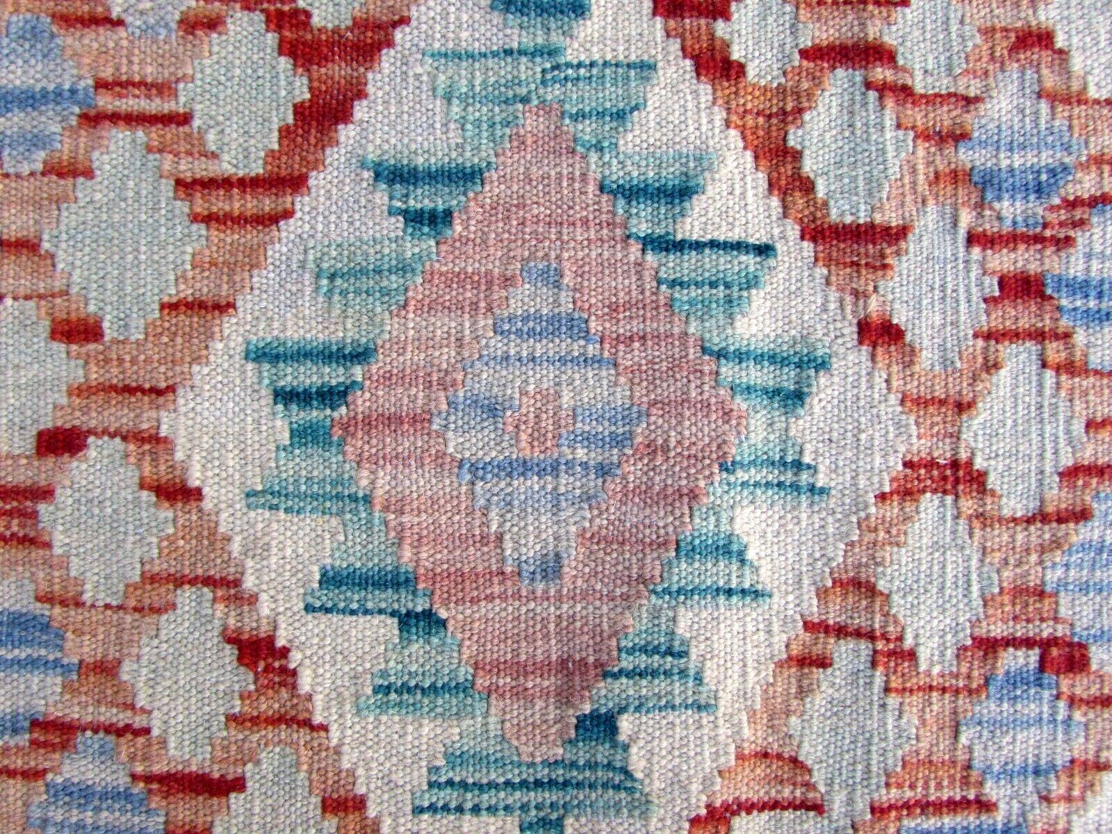 Wool Handmade Vintage Afghan Kilim Runner Rug 2.5' x 6.5', 1980s, 1Q35 For Sale