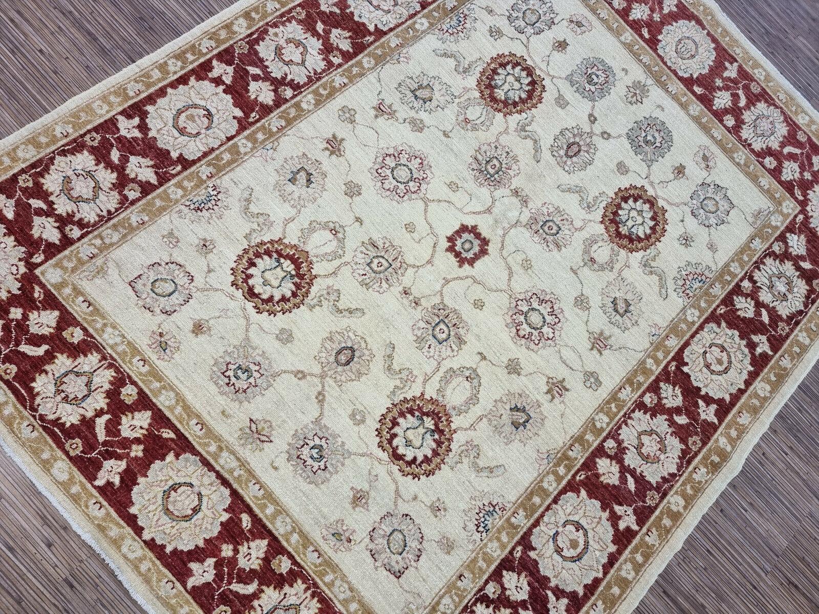 Tappeto ZIGLER afgano d'epoca fatto a mano 4,6' x 6,6' anni '80 - 1D154 in vendita 6