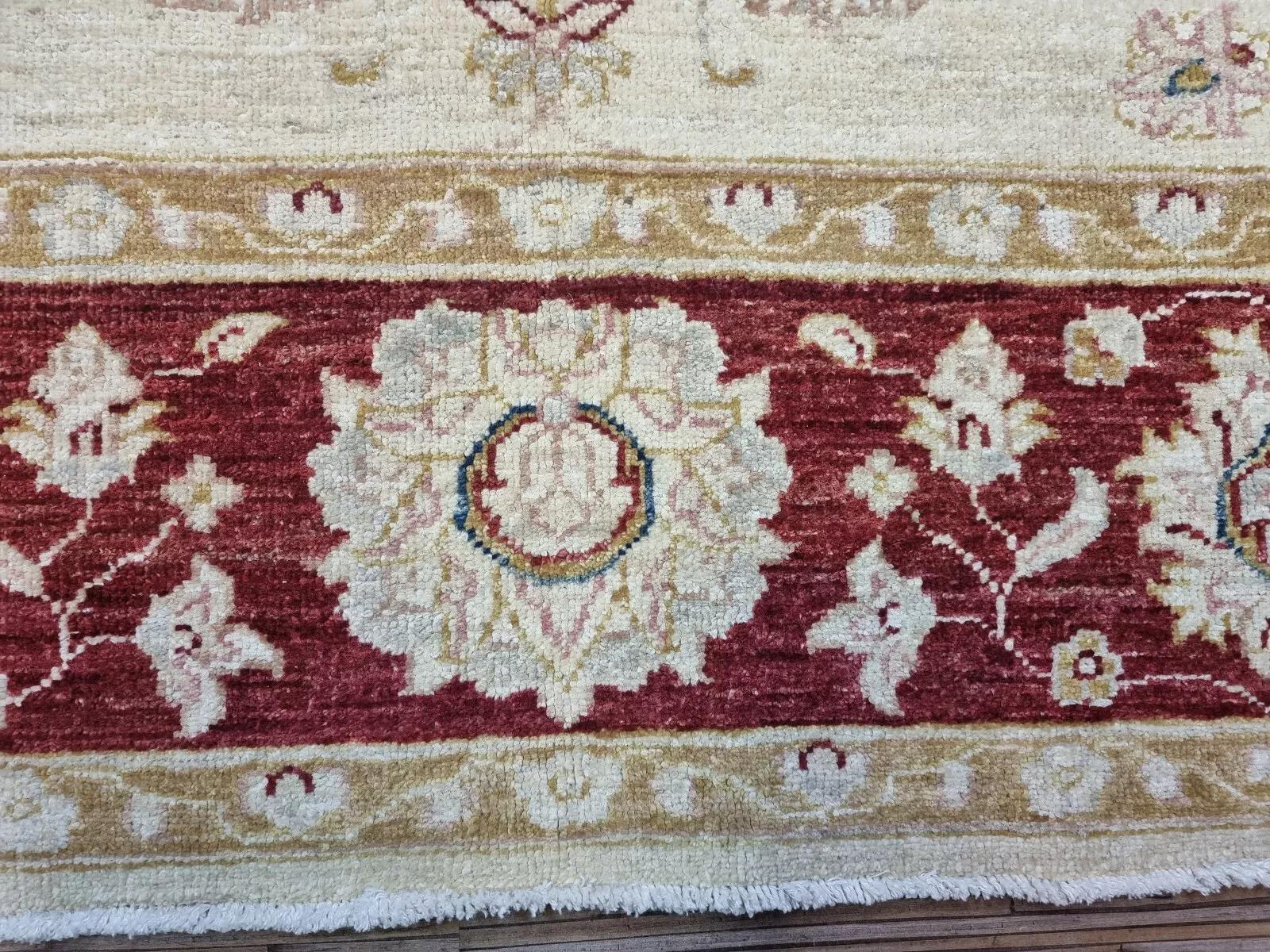 Annodato a mano Tappeto ZIGLER afgano d'epoca fatto a mano 4,6' x 6,6' anni '80 - 1D154 in vendita
