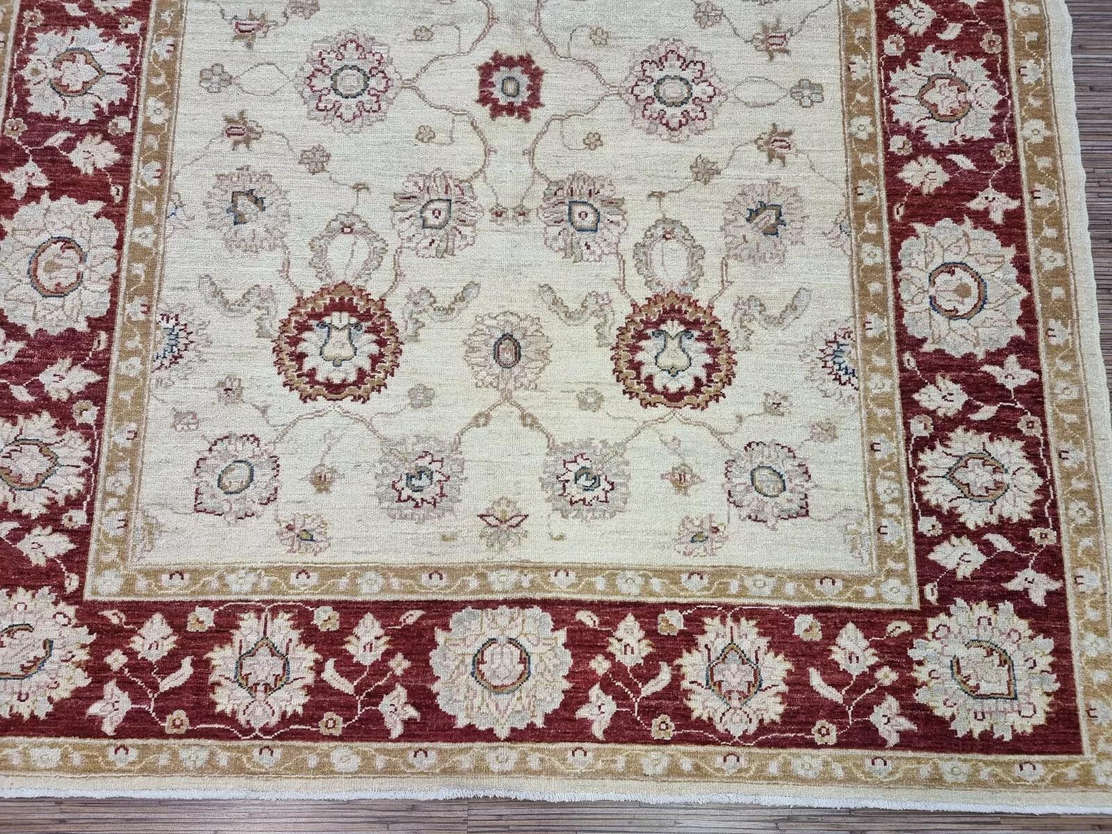 Tappeto ZIGLER afgano d'epoca fatto a mano 4,6' x 6,6' anni '80 - 1D154 In condizioni buone in vendita a Bordeaux, FR