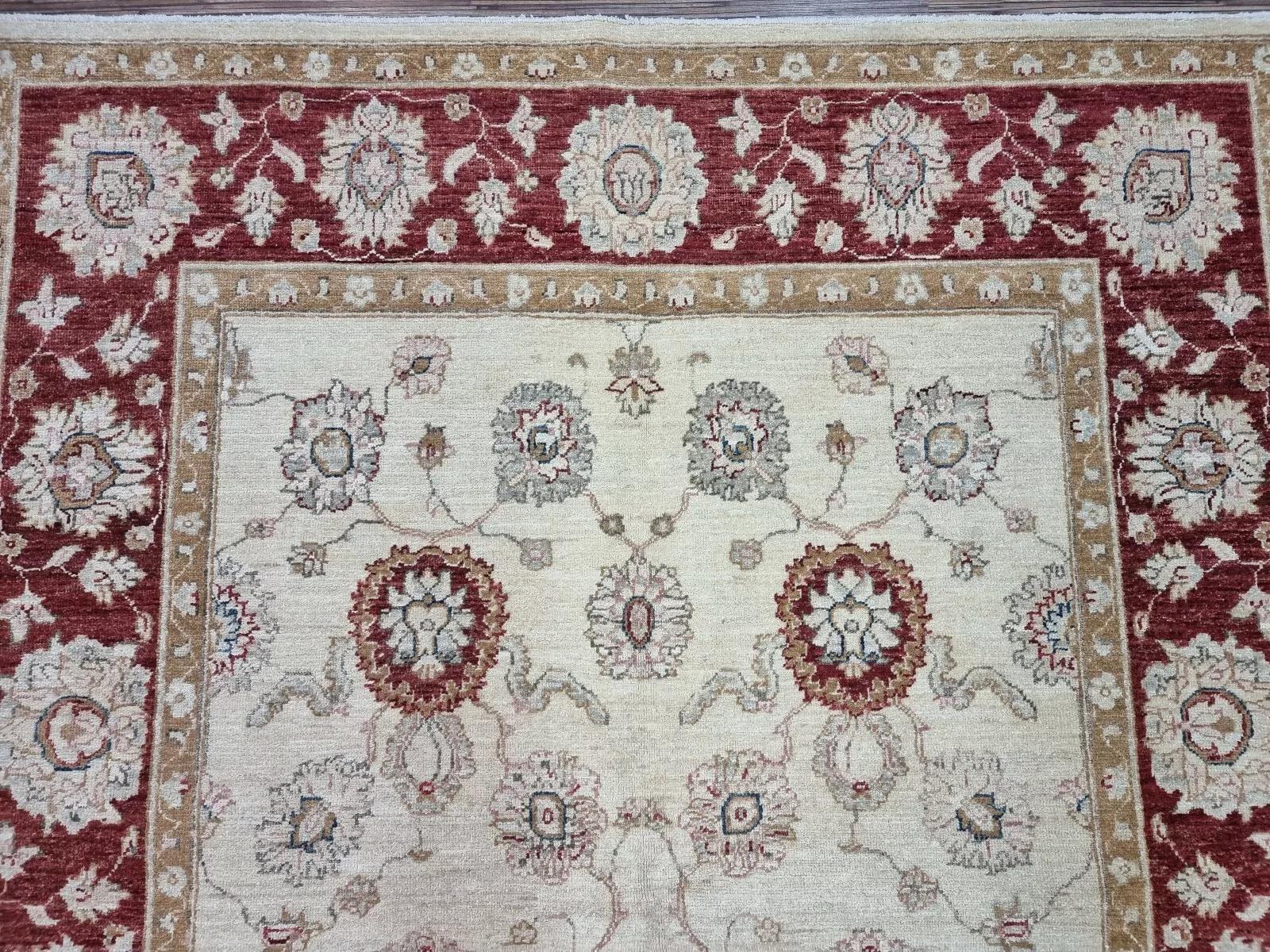 Lana Tappeto ZIGLER afgano d'epoca fatto a mano 4,6' x 6,6' anni '80 - 1D154 in vendita