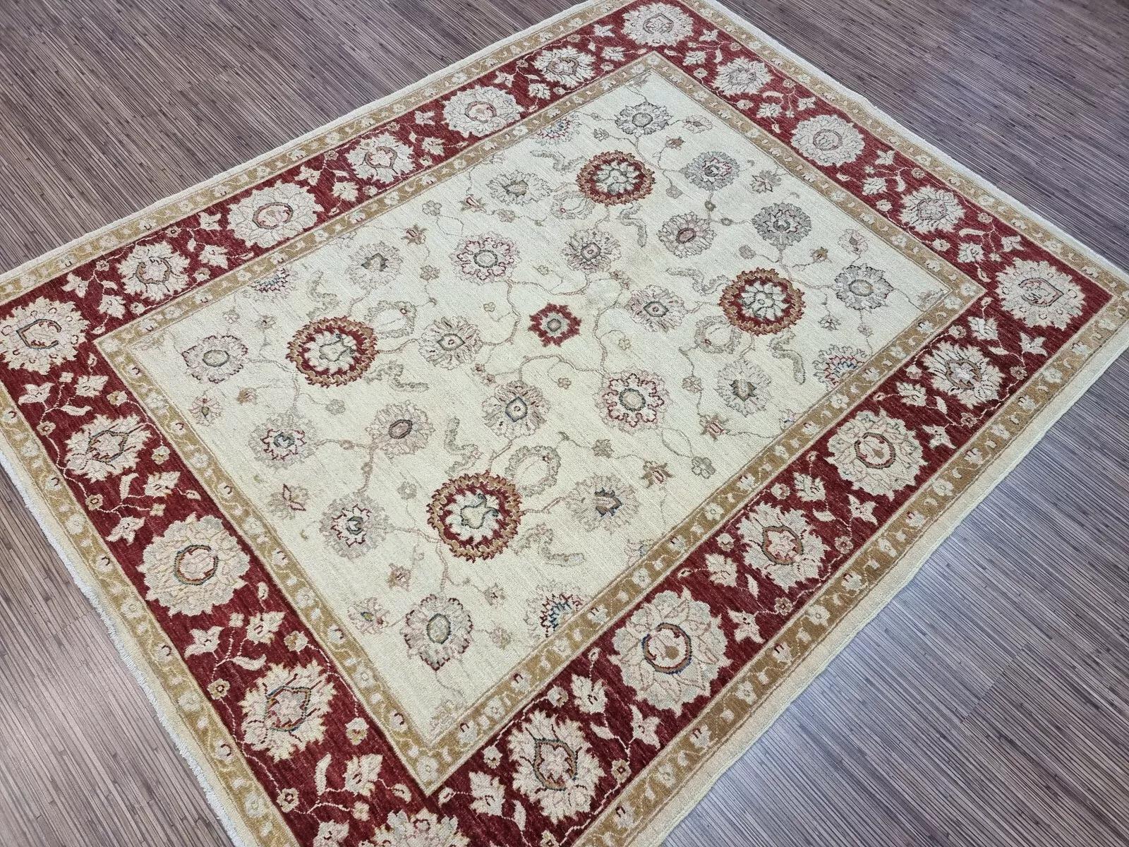 Tappeto ZIGLER afgano d'epoca fatto a mano 4,6' x 6,6' anni '80 - 1D154 in vendita 2