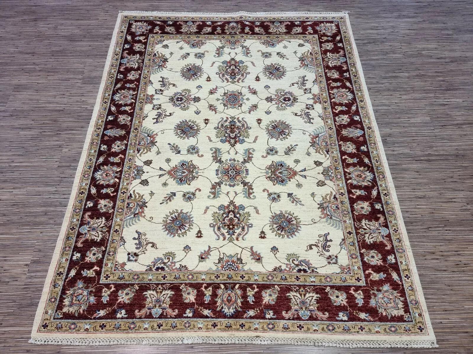 Handgefertigter afghanischer ZIGLER-Teppich 4,6' x 6,6' 1980er Jahre - 1D155 im Angebot 4