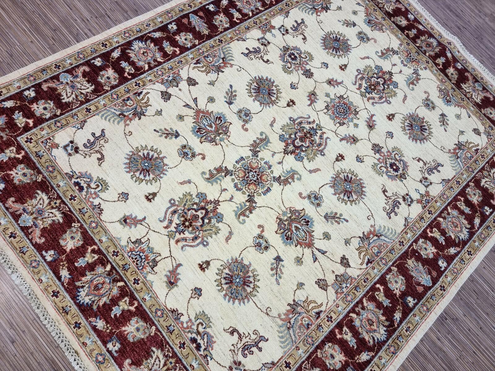 Handgefertigter afghanischer ZIGLER-Teppich 4,6' x 6,6' 1980er Jahre - 1D155 im Angebot 6