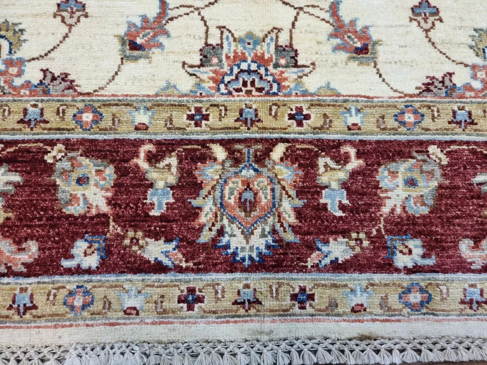 Handgefertigter afghanischer ZIGLER-Teppich 4,6' x 6,6' 1980er Jahre - 1D155 im Zustand „Gut“ im Angebot in Bordeaux, FR