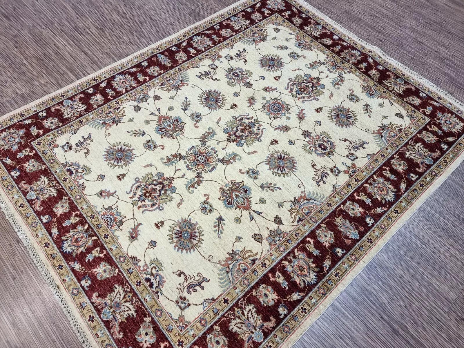 Handgefertigter afghanischer ZIGLER-Teppich 4,6' x 6,6' 1980er Jahre - 1D155 (Wolle) im Angebot