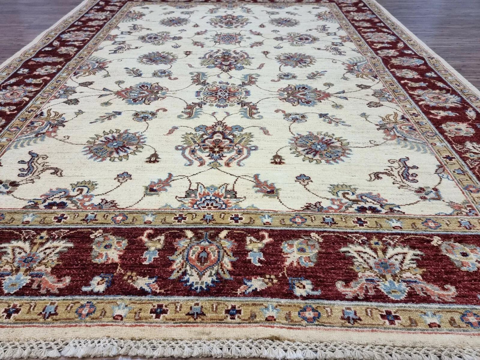 Handgefertigter afghanischer ZIGLER-Teppich 4,6' x 6,6' 1980er Jahre - 1D155 im Angebot 1