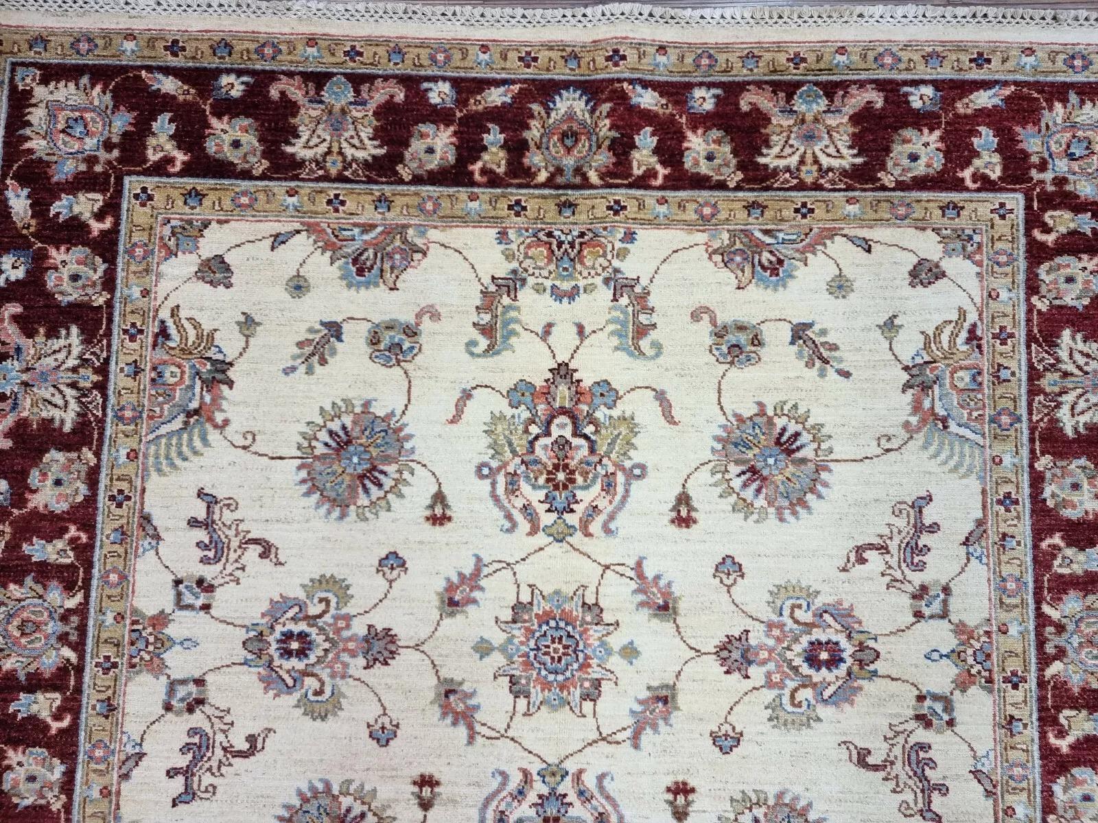Handgefertigter afghanischer ZIGLER-Teppich 4,6' x 6,6' 1980er Jahre - 1D155 im Angebot 2