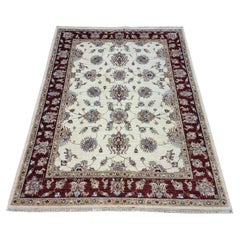 Handmade Vintage Afghan Zigler Rug 4.6' x 6.6' 1980s - 1D155