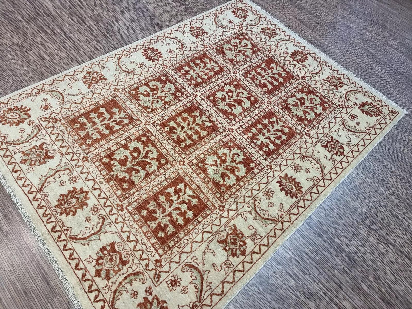 Handgefertigter afghanischer ZIGLER-Teppich 4,9' x 6,5' 1980er Jahre - 1D153 im Angebot 2