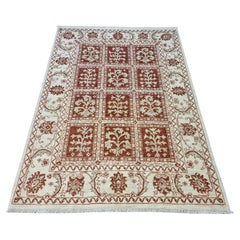 Handmade Vintage Afghan Zigler Rug 4.9' x 6.5' 1980s - 1D153