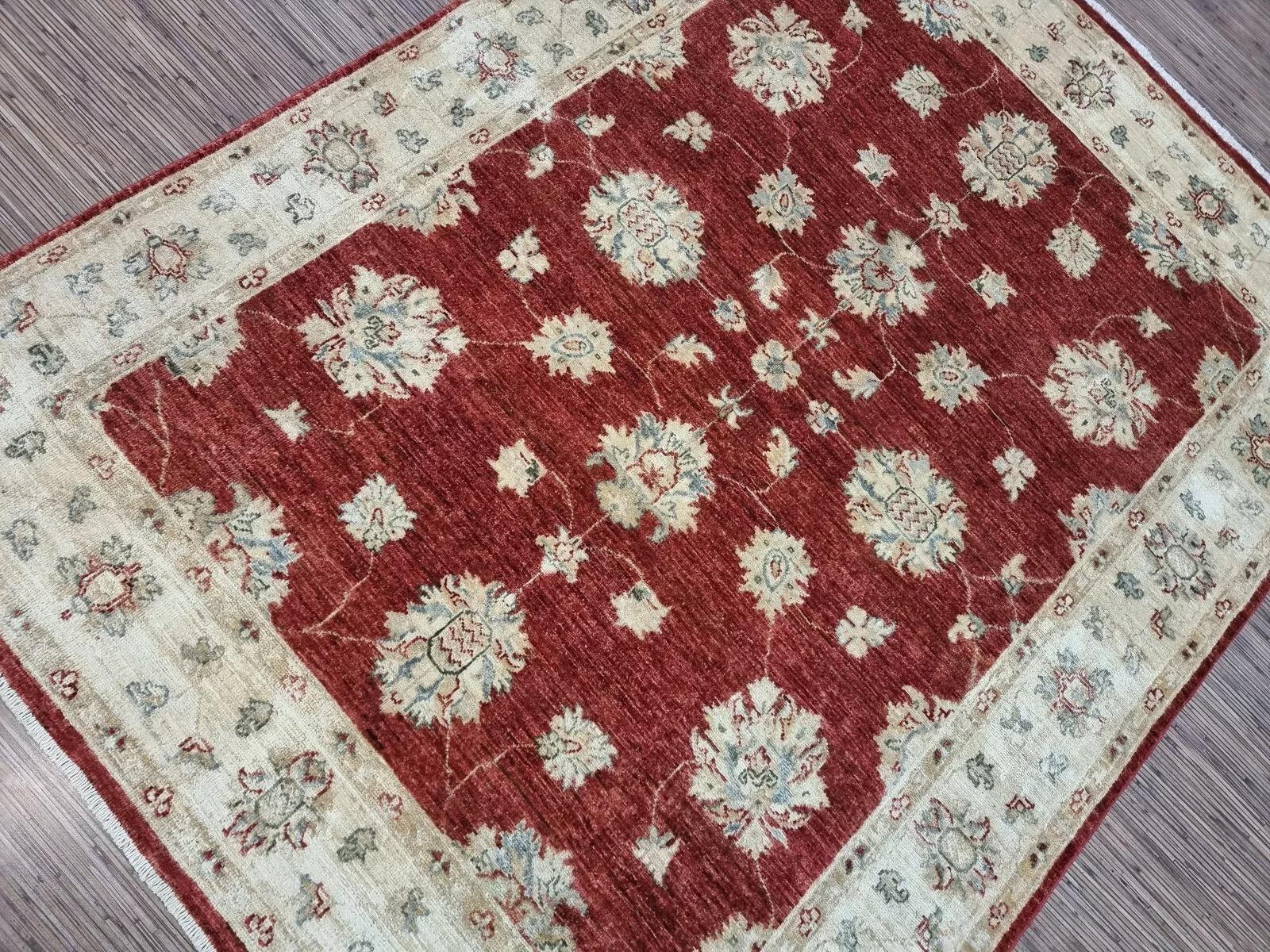 Handgefertigter afghanischer ZIGLER-Teppich 4,9' x 6,6' 1980er Jahre - 1D156 im Angebot 4