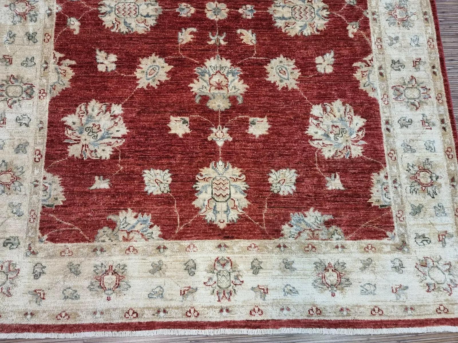 Handgefertigter afghanischer ZIGLER-Teppich 4,9' x 6,6' 1980er Jahre - 1D156 im Zustand „Gut“ im Angebot in Bordeaux, FR
