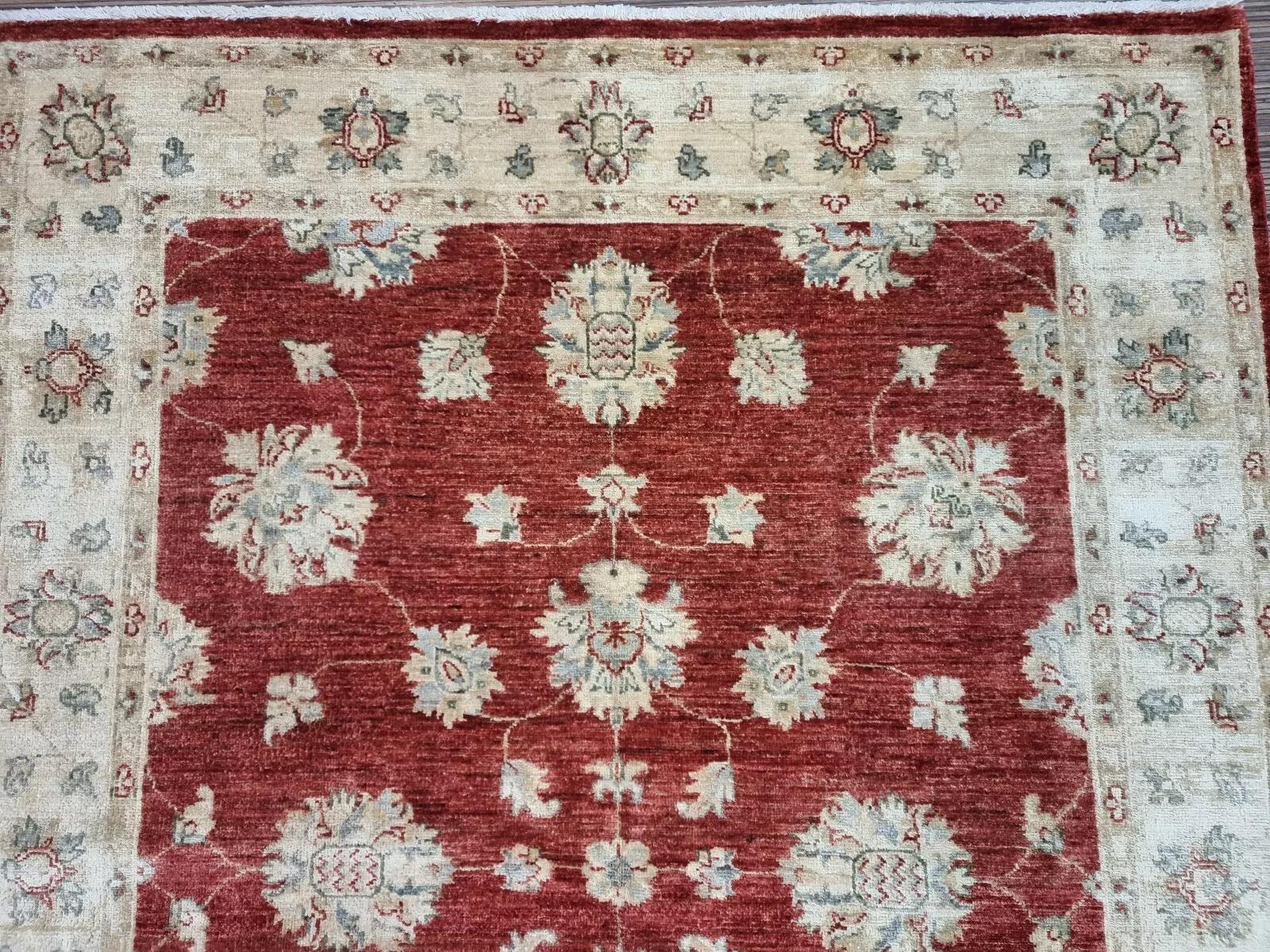 Handgefertigter afghanischer ZIGLER-Teppich 4,9' x 6,6' 1980er Jahre - 1D156 (Wolle) im Angebot