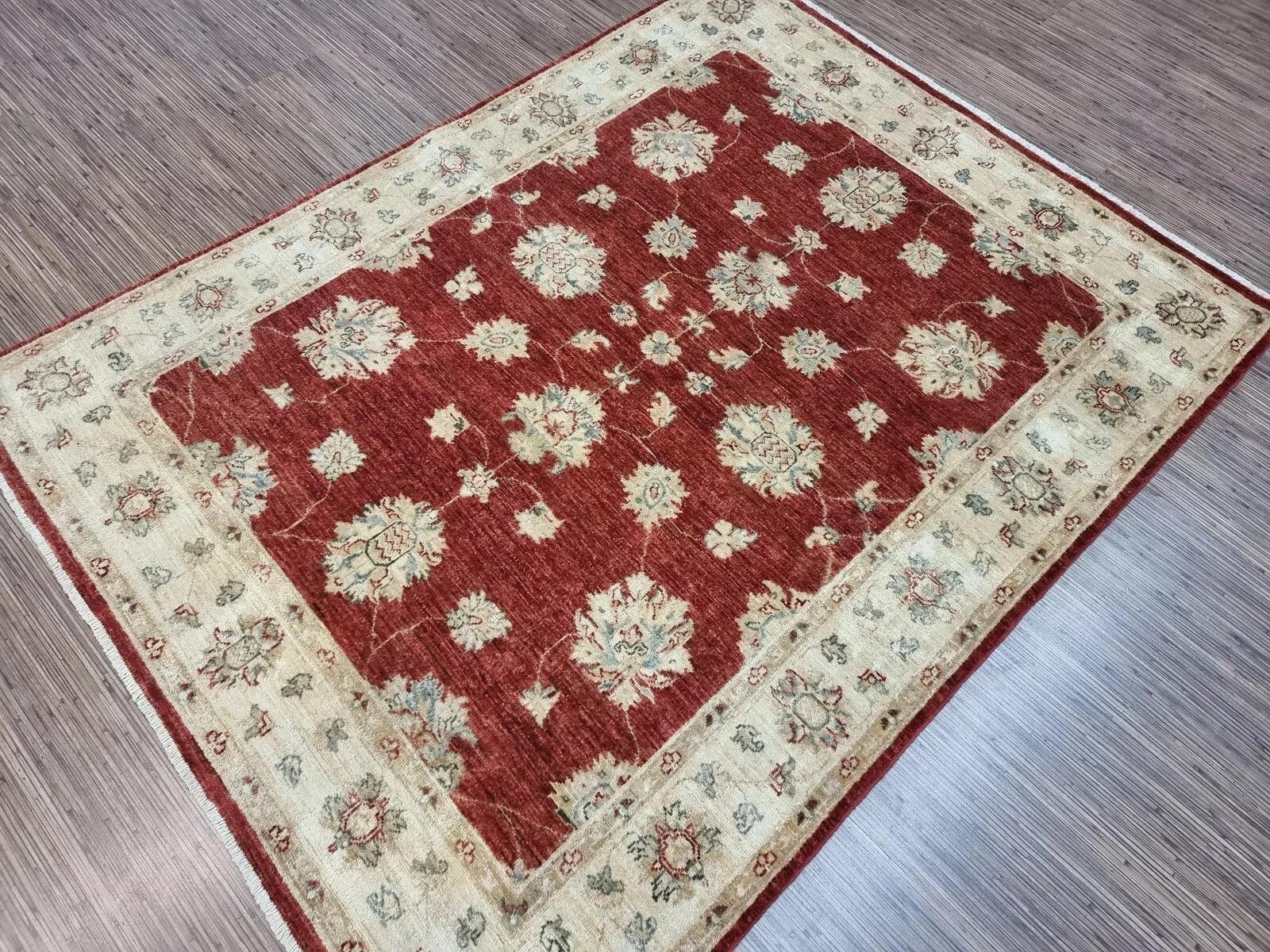 Handgefertigter afghanischer ZIGLER-Teppich 4,9' x 6,6' 1980er Jahre - 1D156 im Angebot 2