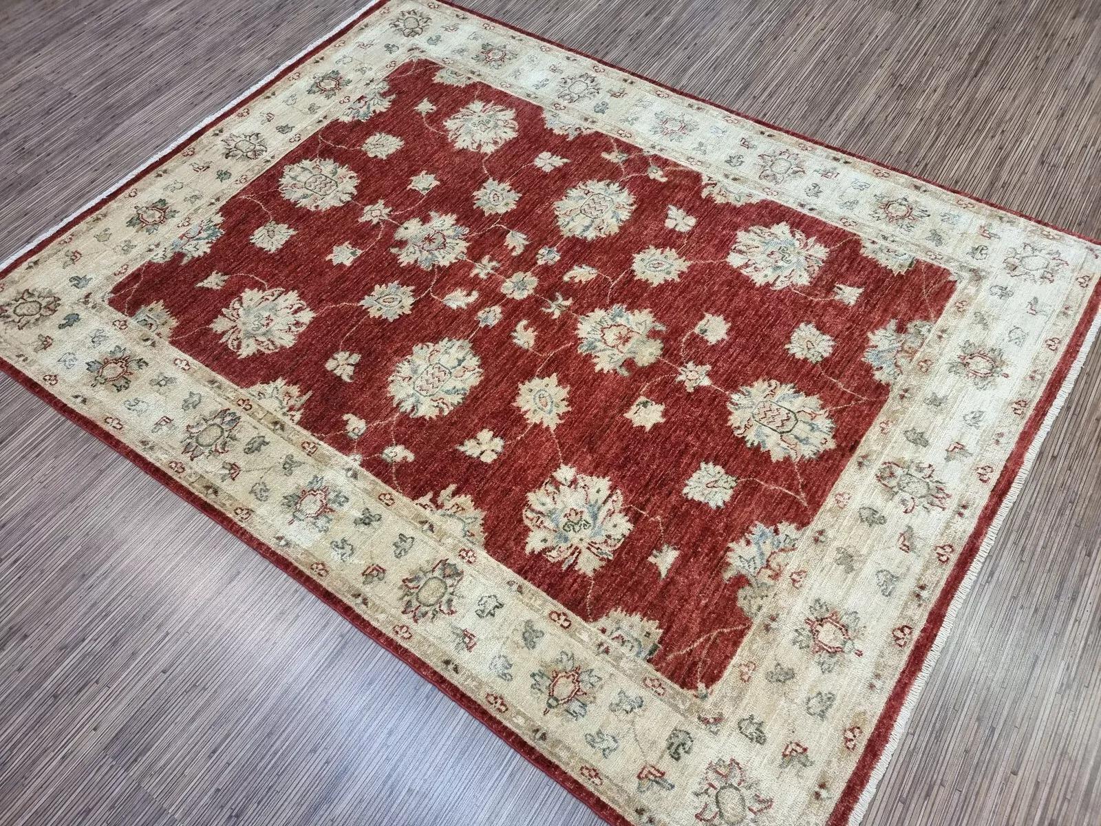 Handgefertigter afghanischer ZIGLER-Teppich 4,9' x 6,6' 1980er Jahre - 1D156 im Angebot 3