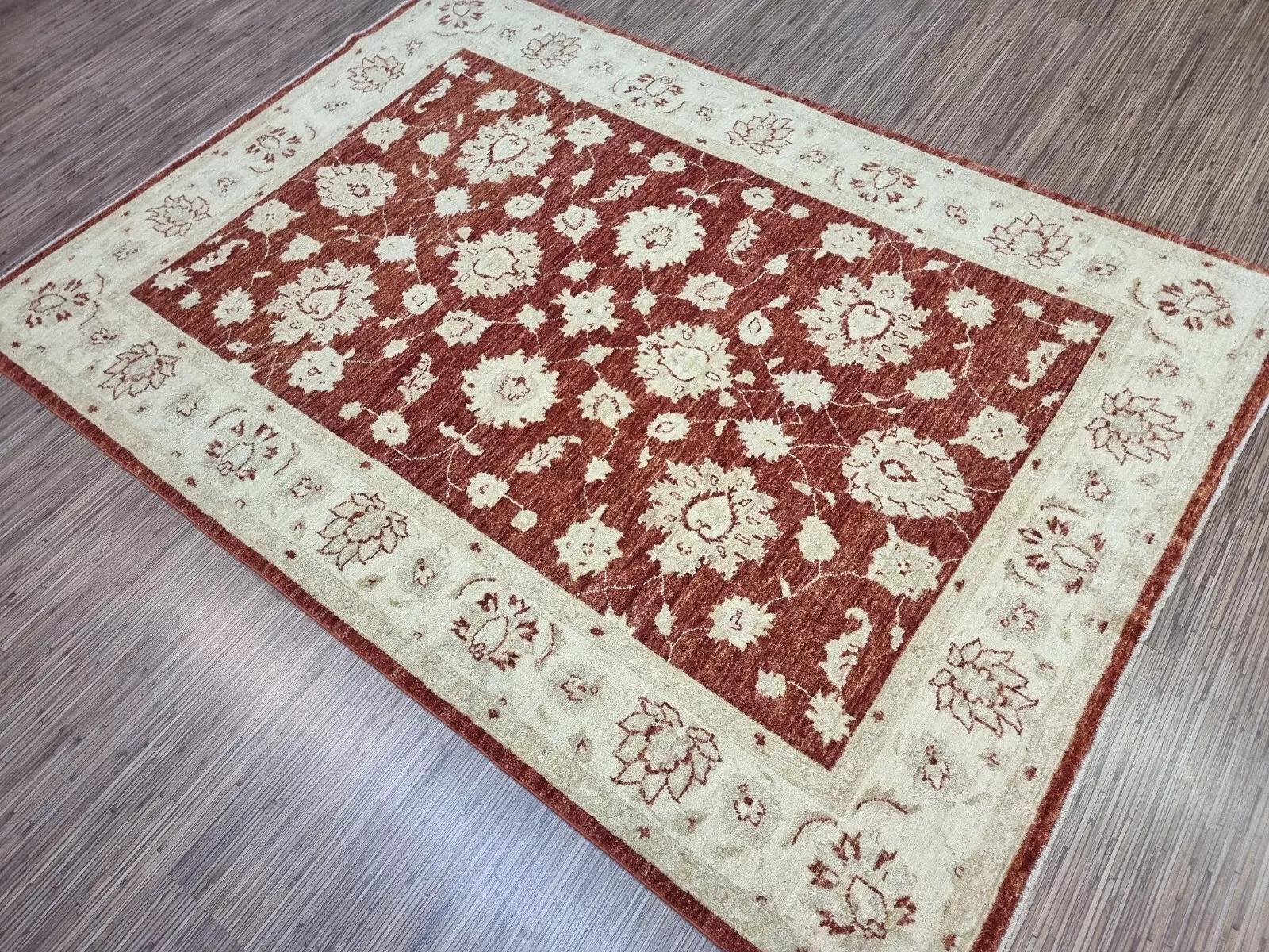 Handgefertigte Vintage Afghan Zigler Teppich 4,9 'x 6,6' 1980er Jahre - 1D157 im Angebot 4