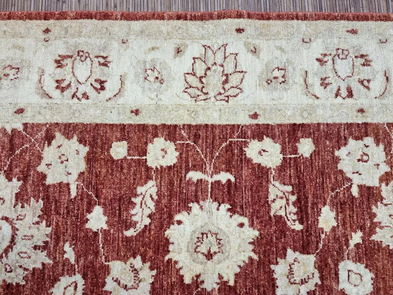 Handgefertigte Vintage Afghan Zigler Teppich 4,9 'x 6,6' 1980er Jahre - 1D157 im Angebot 5
