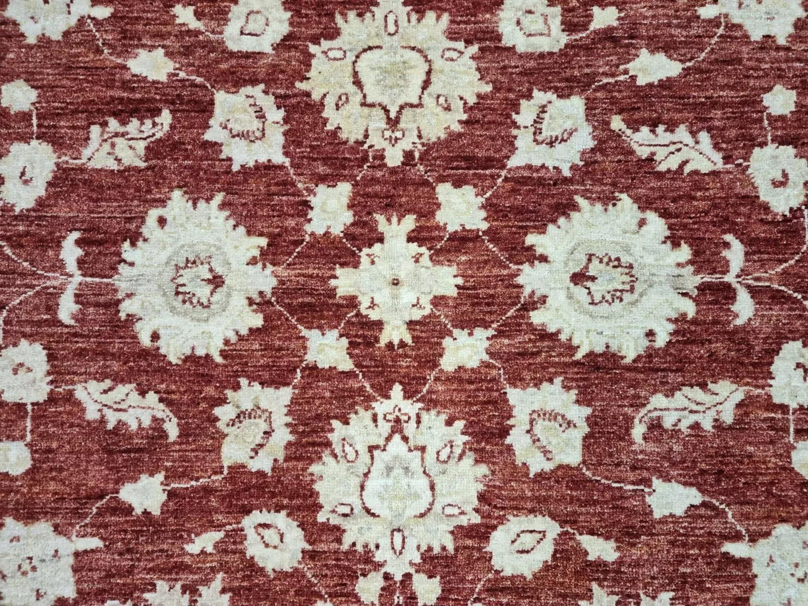 Handgefertigte Vintage Afghan Zigler Teppich 4,9 'x 6,6' 1980er Jahre - 1D157 (Wolle) im Angebot