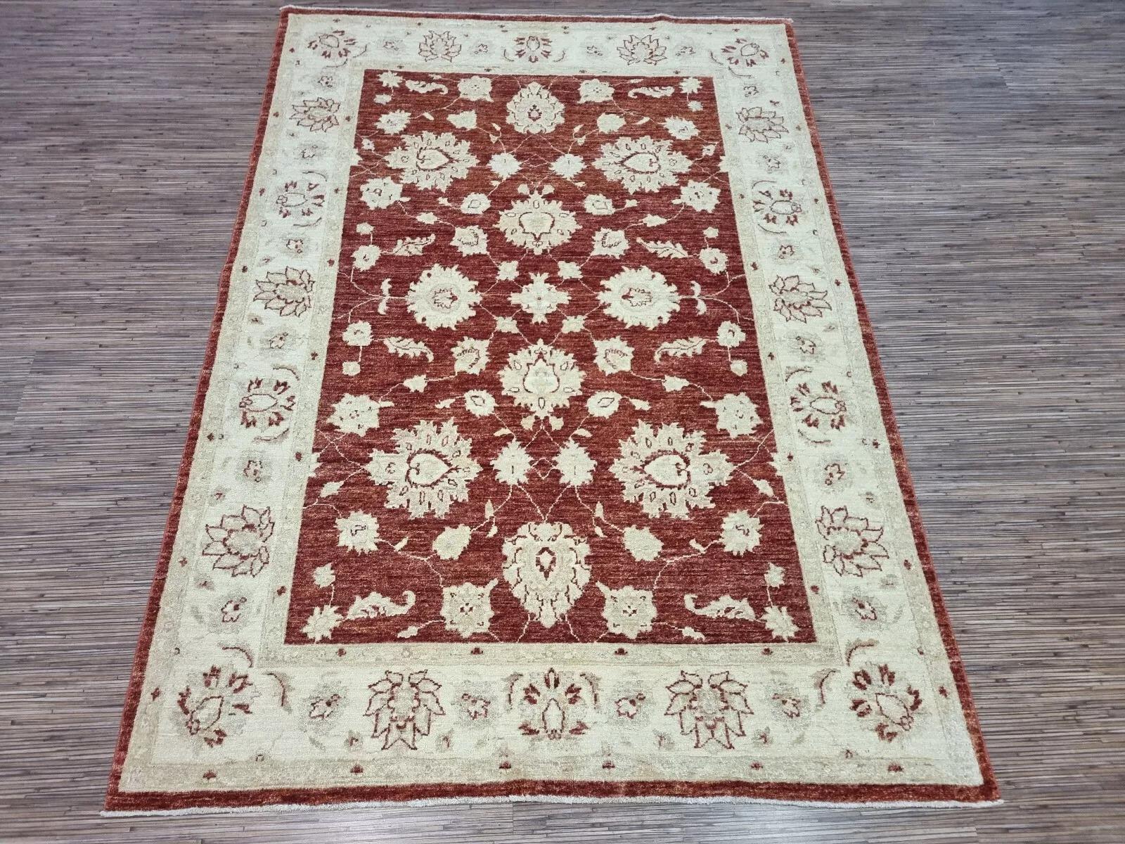 Handgefertigte Vintage Afghan Zigler Teppich 4,9 'x 6,6' 1980er Jahre - 1D157 im Angebot 3