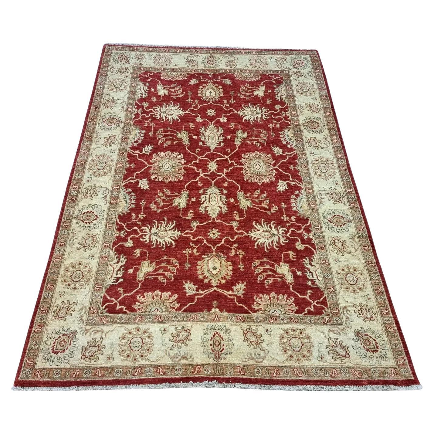 Handgefertigter afghanischer ZIGLER-Teppich 5,6' x 7,9' 1980er Jahre - 1D158
