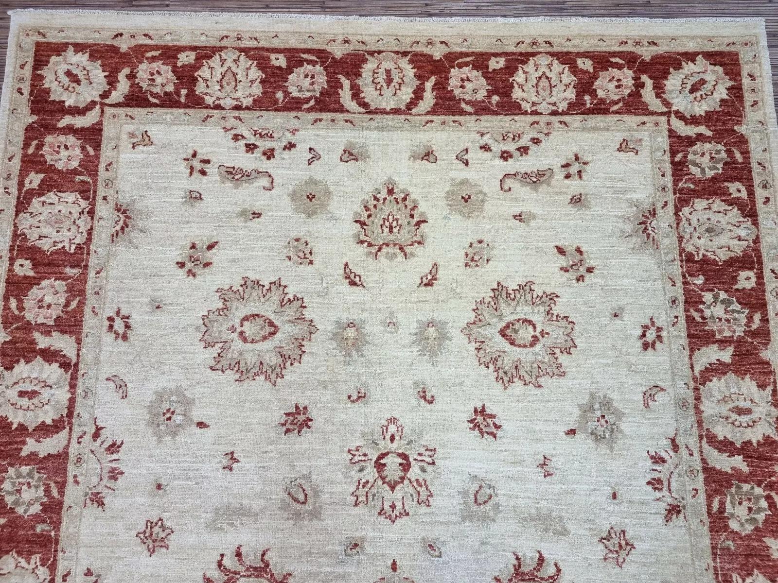 Handgefertigter afghanischer ZIGLER-Teppich 5,6' x 7,9' 1980er Jahre - 1D160 im Zustand „Gut“ im Angebot in Bordeaux, FR