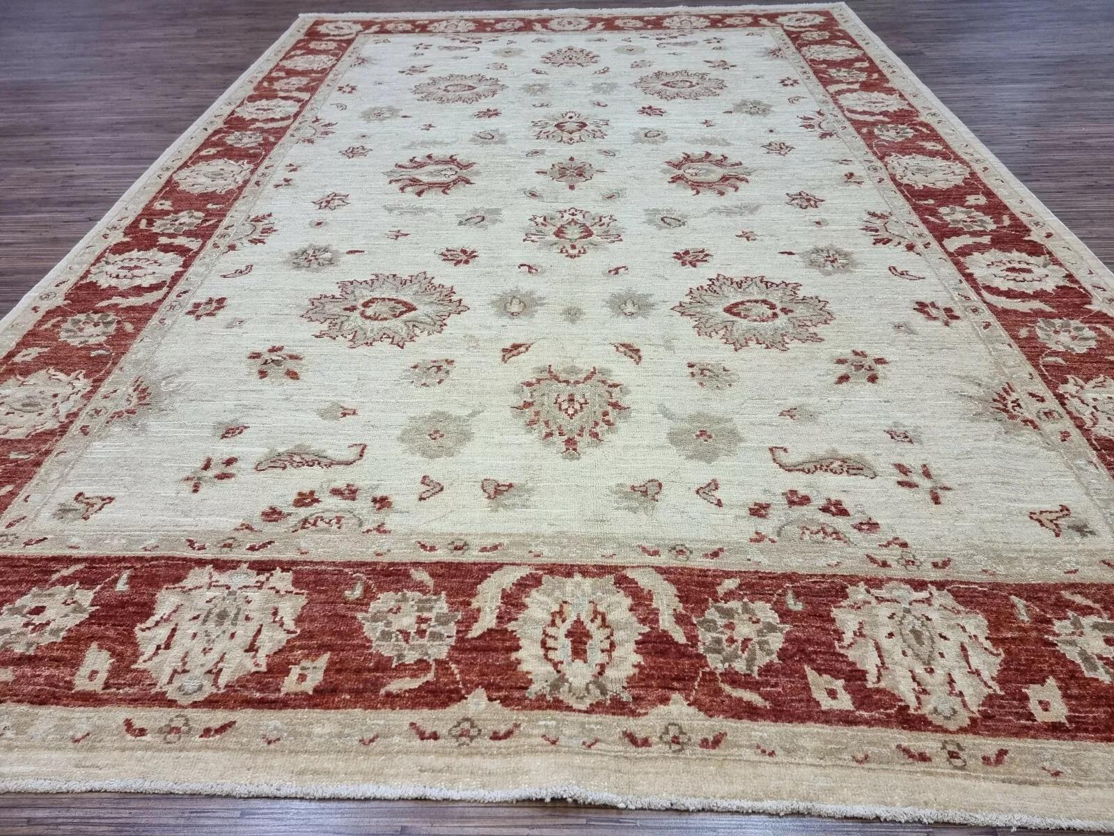 Handgefertigter afghanischer ZIGLER-Teppich 5,6' x 7,9' 1980er Jahre - 1D160 (Ende des 20. Jahrhunderts) im Angebot