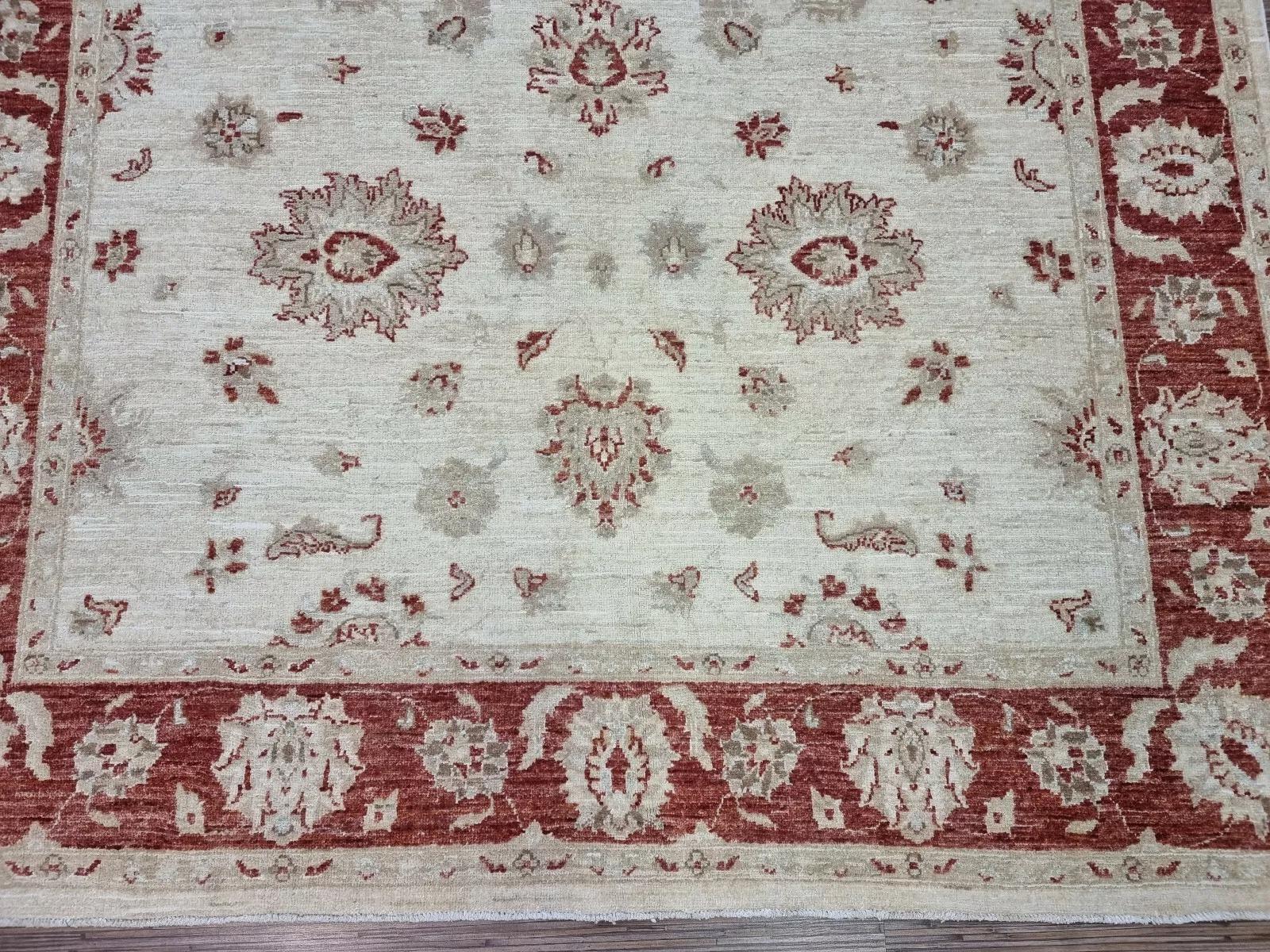 Handgefertigter afghanischer ZIGLER-Teppich 5,6' x 7,9' 1980er Jahre - 1D160 im Angebot 1