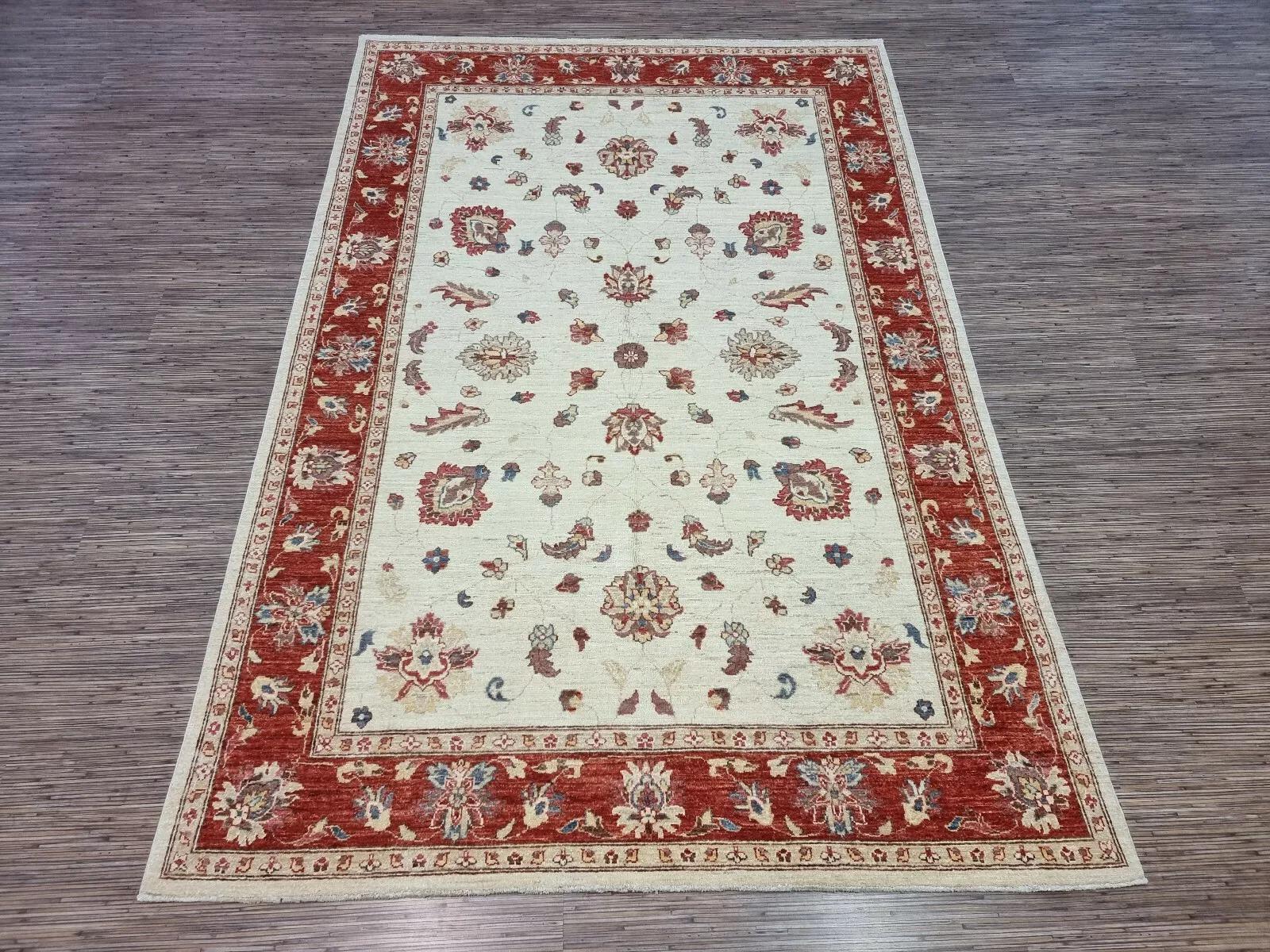 Handgefertigter afghanischer ZIGLER-Teppich 5,6' x 7,9' 1980er Jahre - 1D161 im Angebot 4