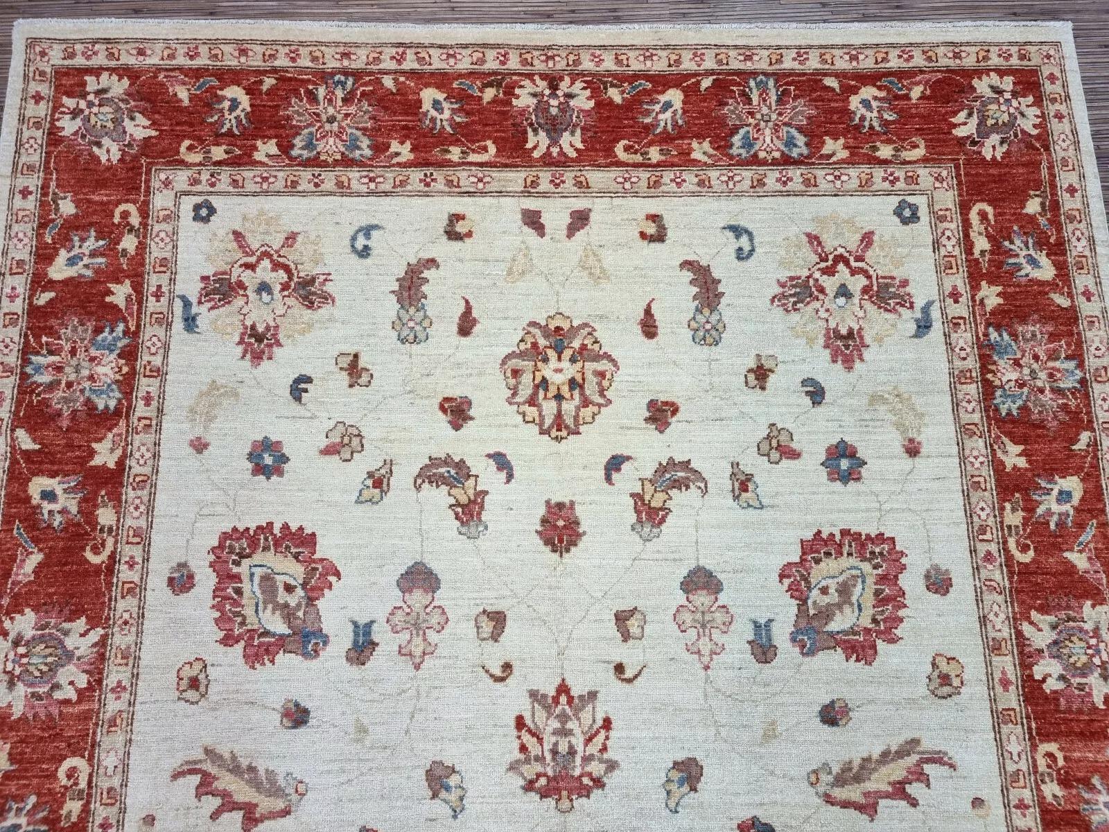 Handgefertigter afghanischer ZIGLER-Teppich 5,6' x 7,9' 1980er Jahre - 1D161 (Ende des 20. Jahrhunderts) im Angebot