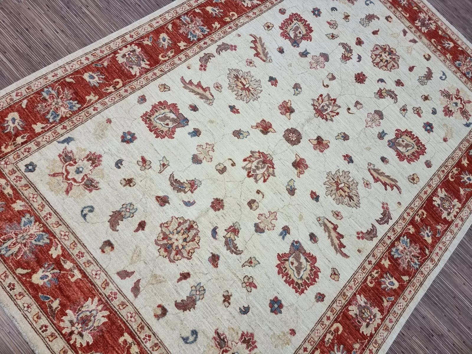 Handgefertigter afghanischer ZIGLER-Teppich 5,6' x 7,9' 1980er Jahre - 1D161 im Angebot 3