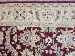 Handmade Vintage Afghan Zigler Rug 5.6' x 8.5' 1980s - 1D162